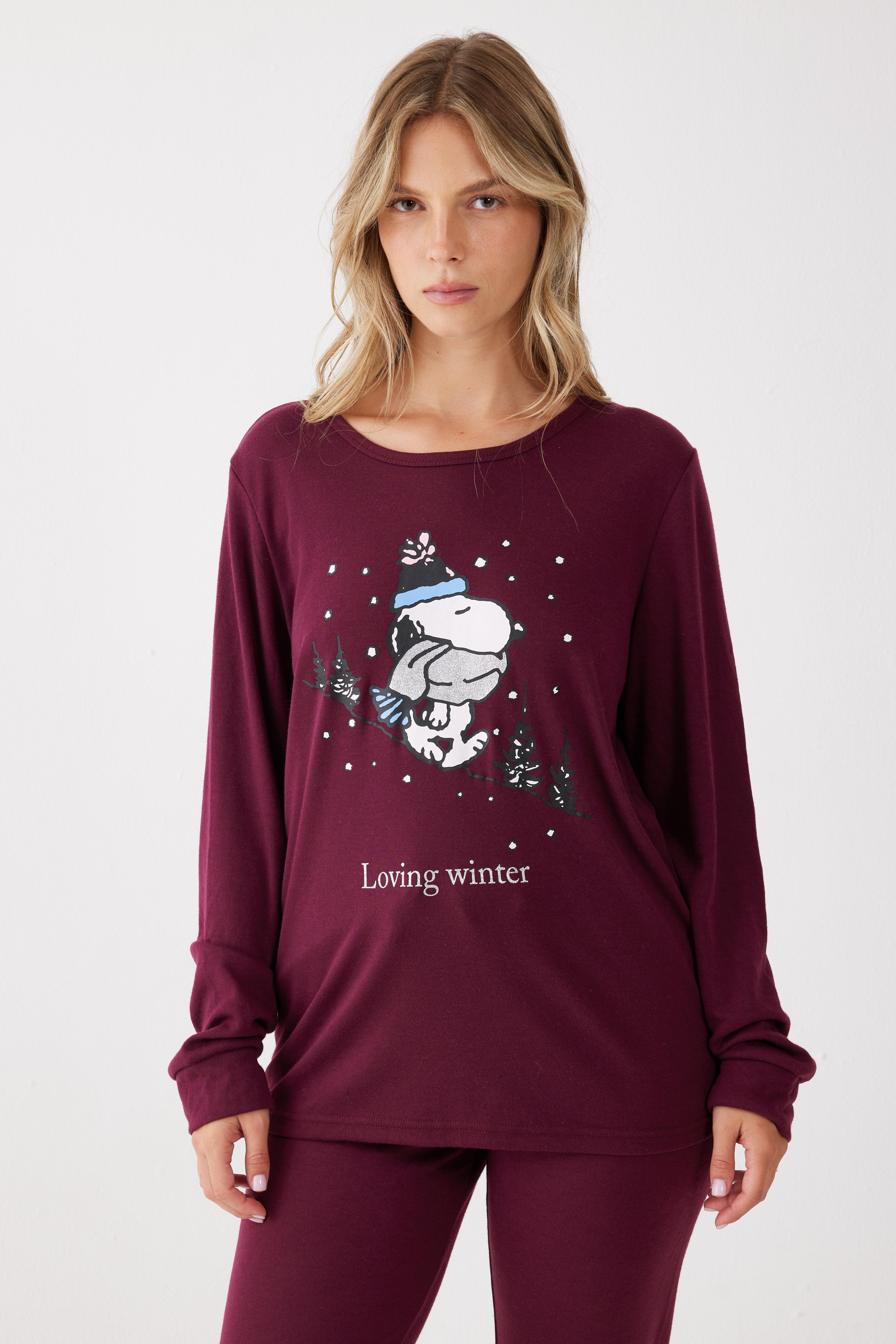 סט פיג'מת סנופי אינטרלוק