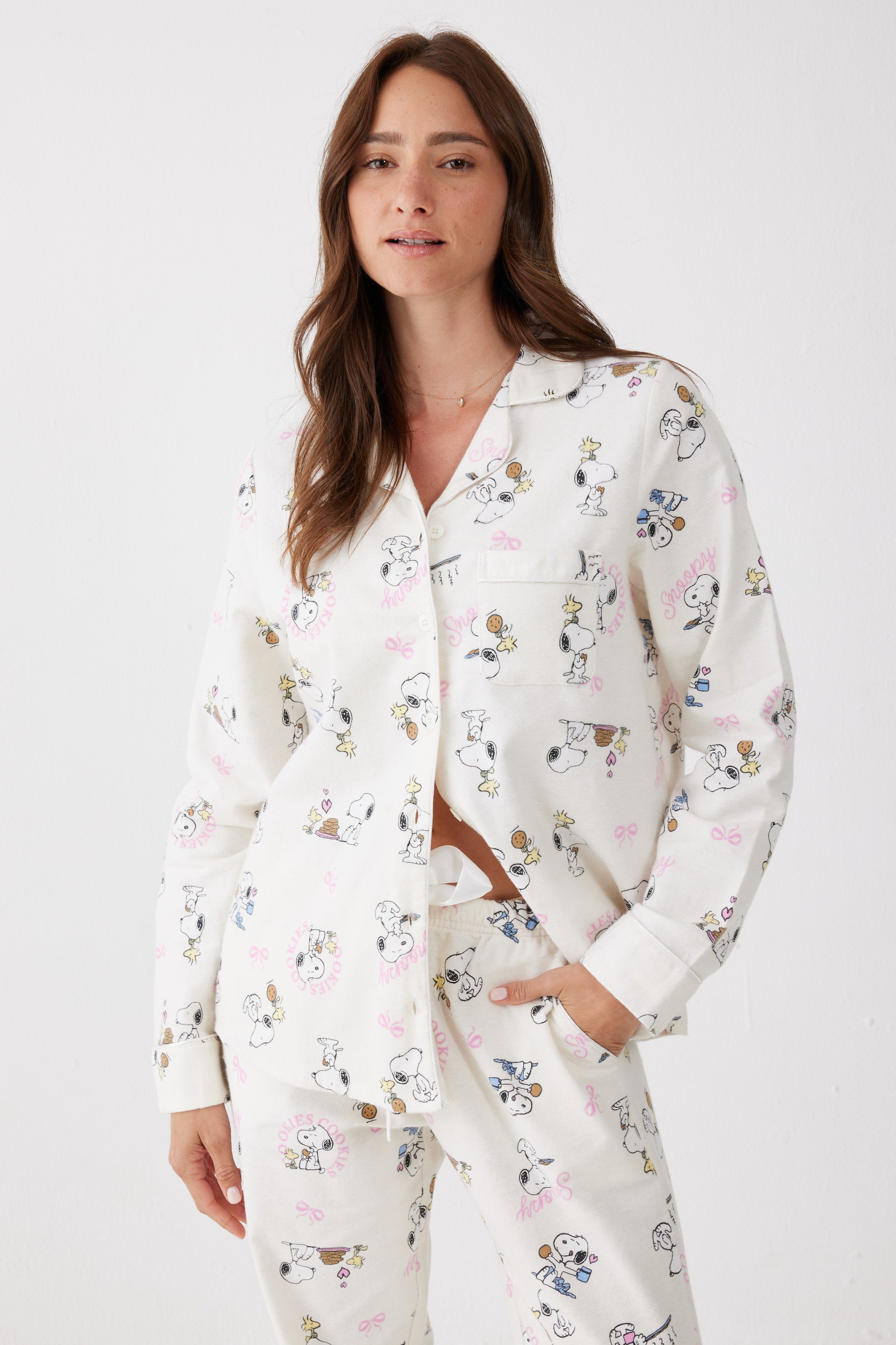 פיג'מה סנופי מכופתרת