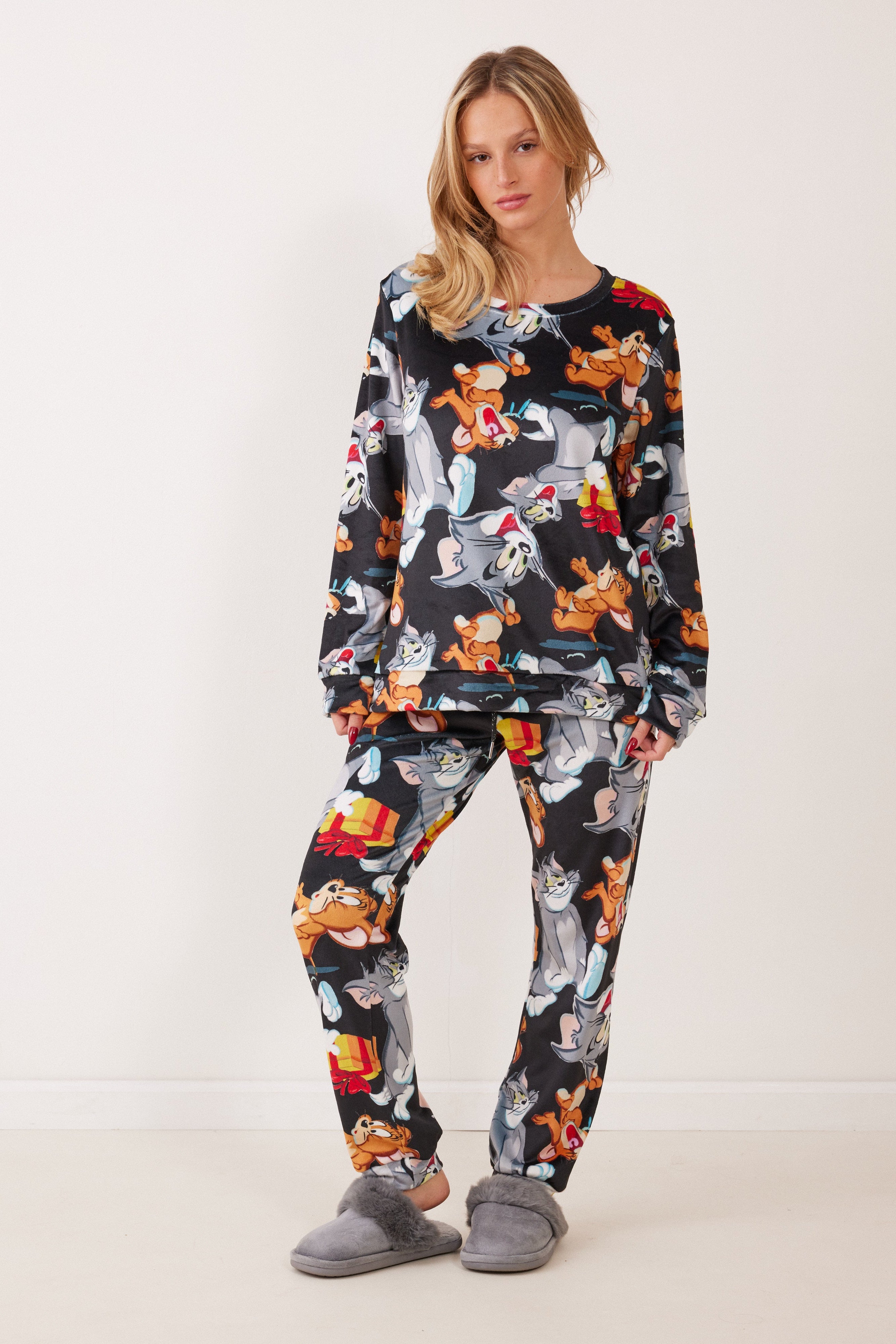 סט פיג'מה קטיפה TOM&JERRY