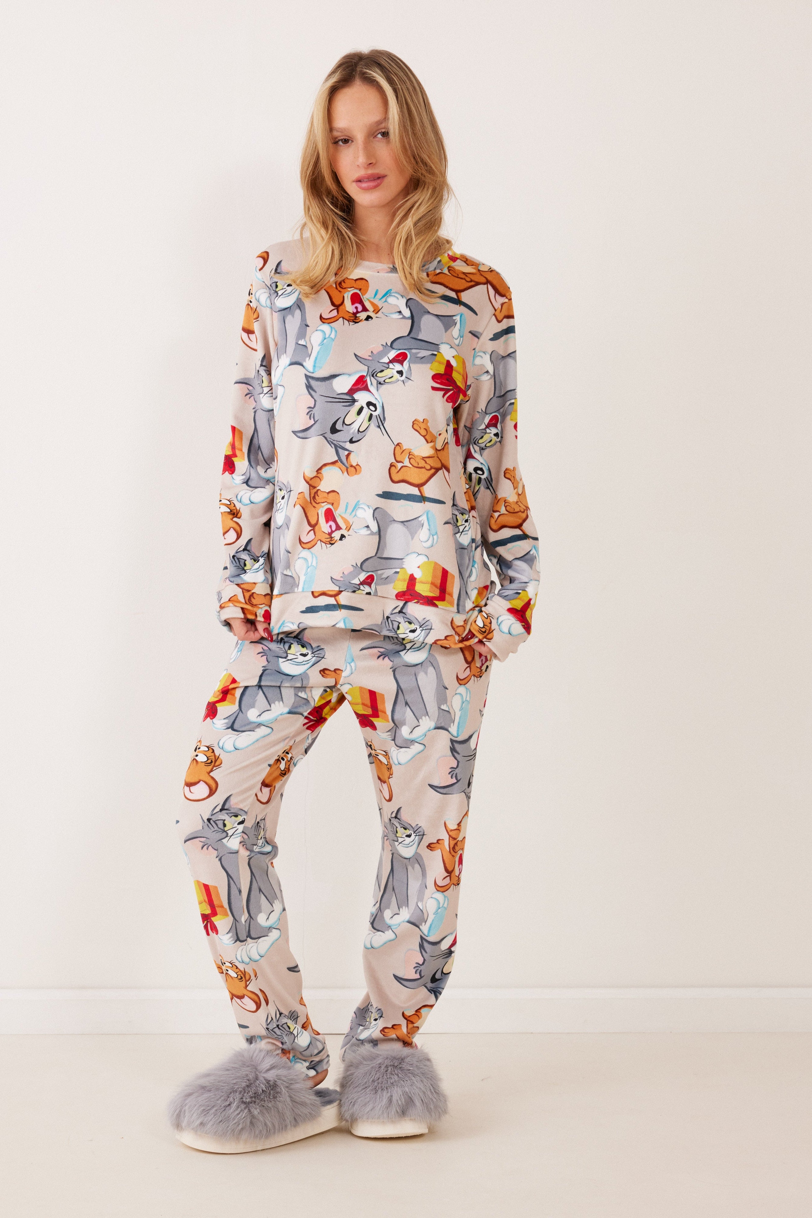 סט פיג'מה קטיפה TOM&JERRY