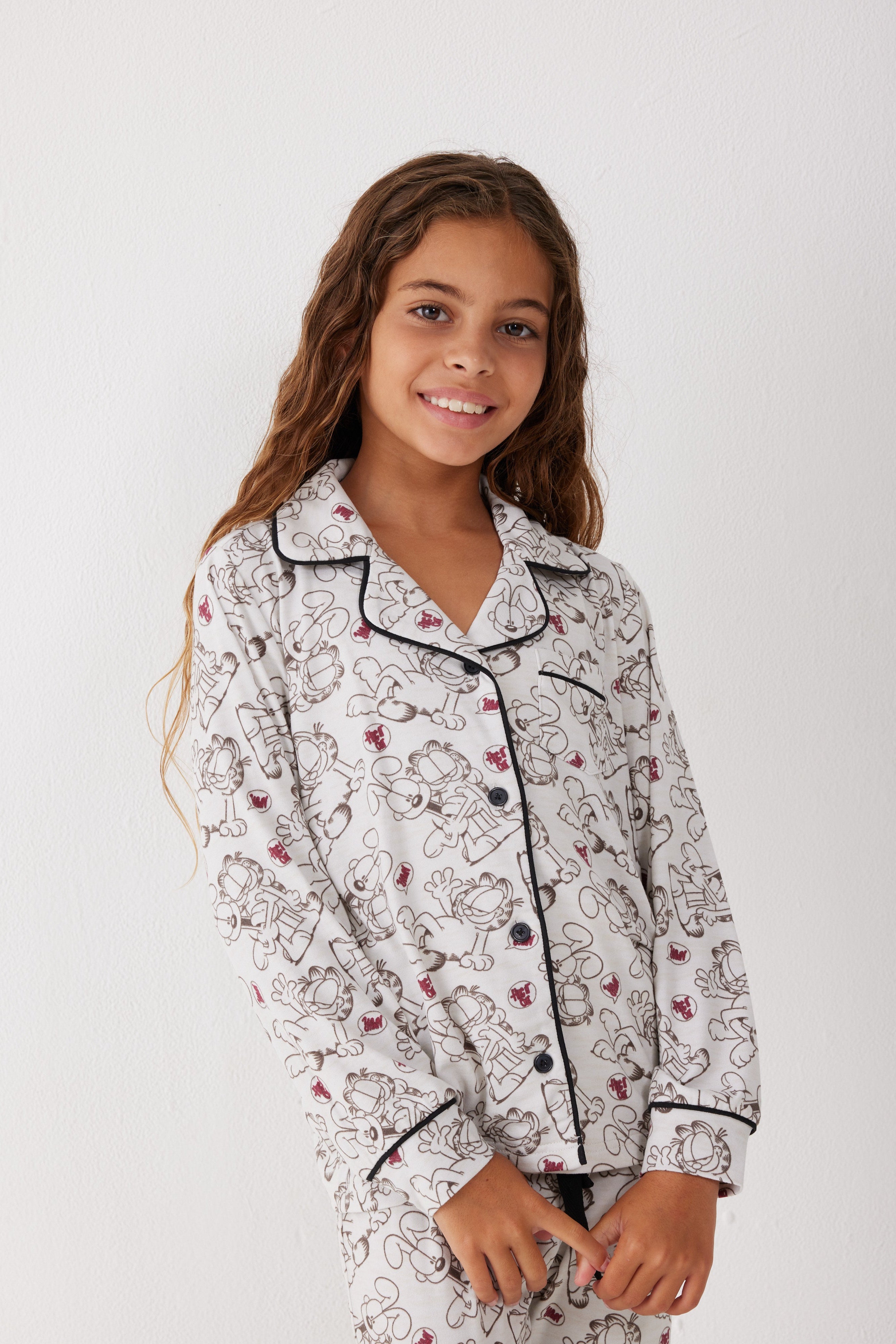 פיג'מה מכופתרת-ילדים גארפילד יאמי