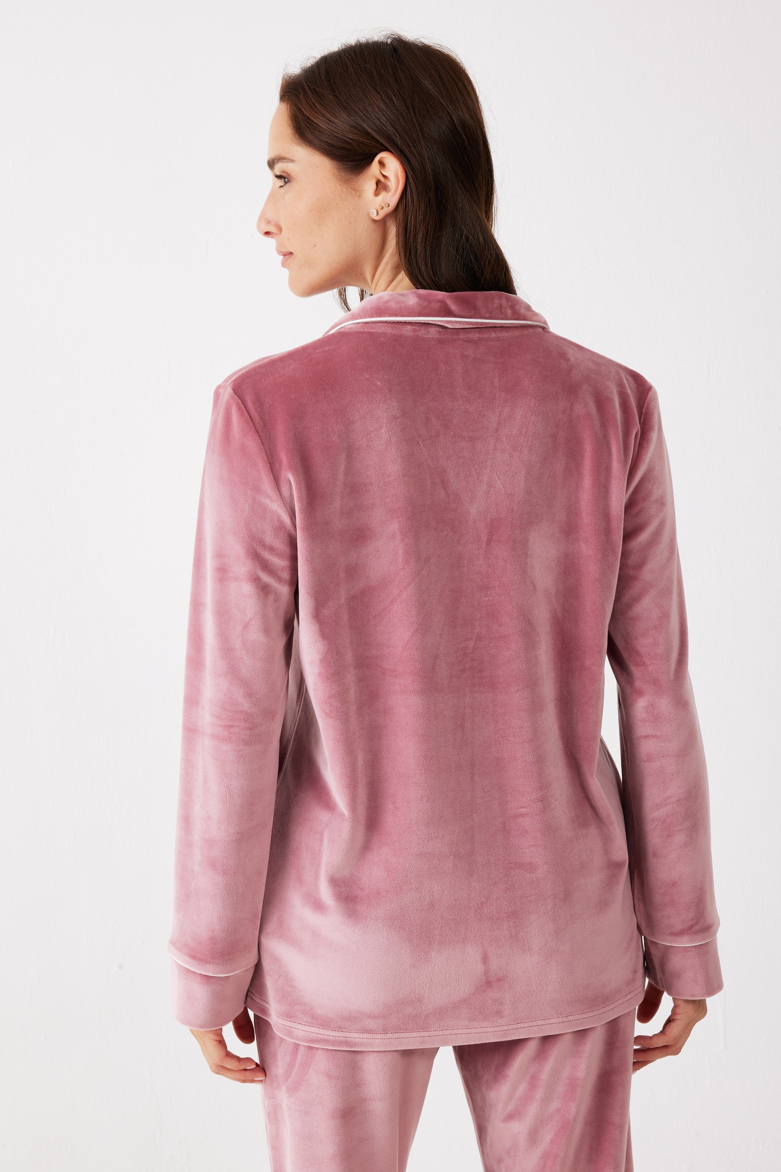 סט חליפה מכופתרת פספול קטיפה