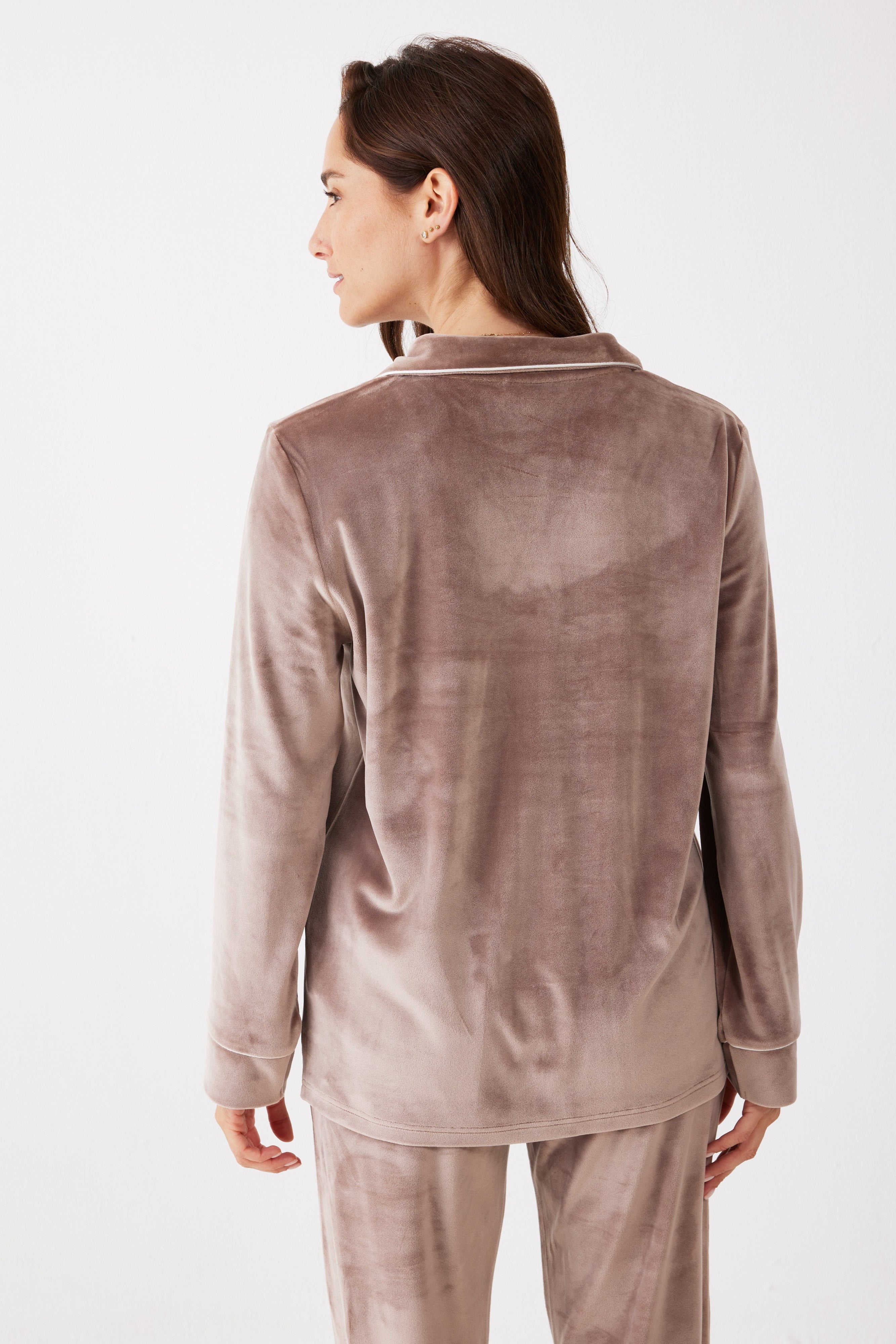 סט חליפה מכופתרת פספול קטיפה