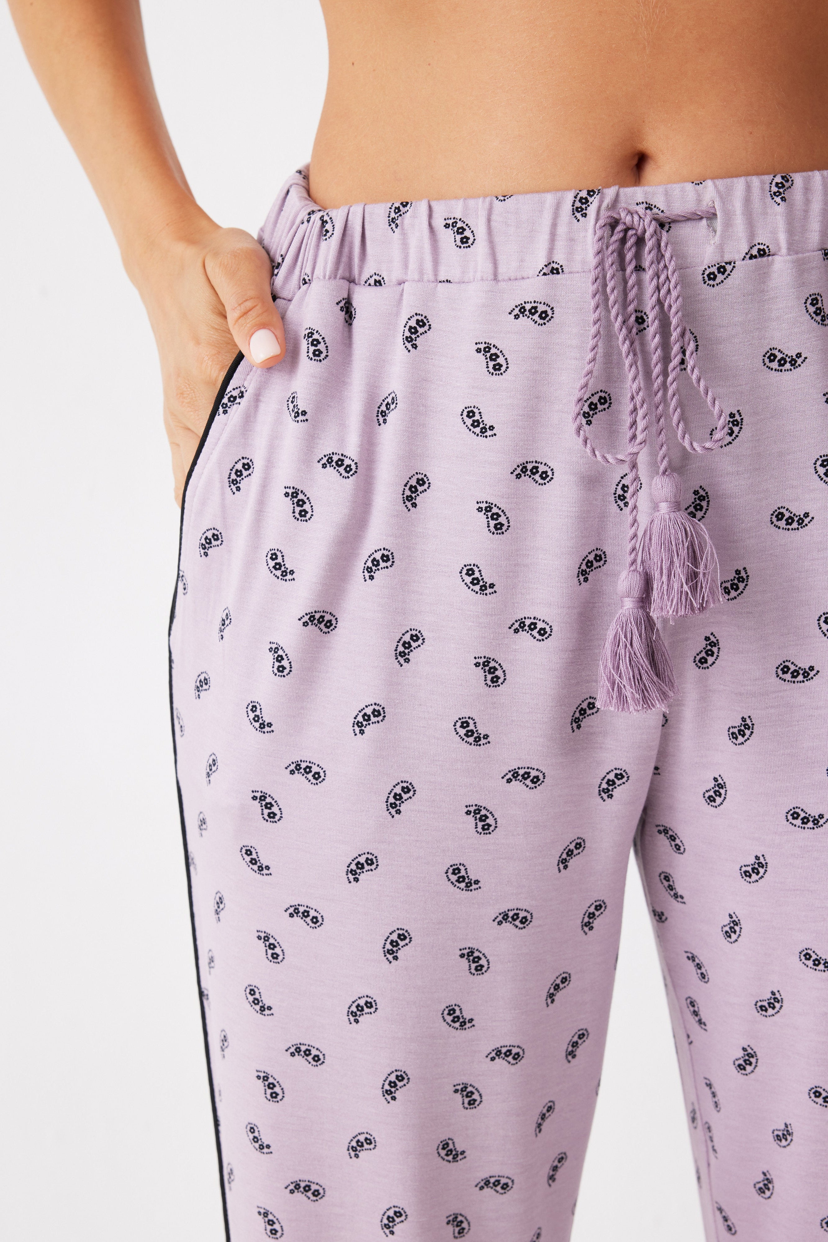 פיג'מה מכופתרת הדפס ויסקוזה