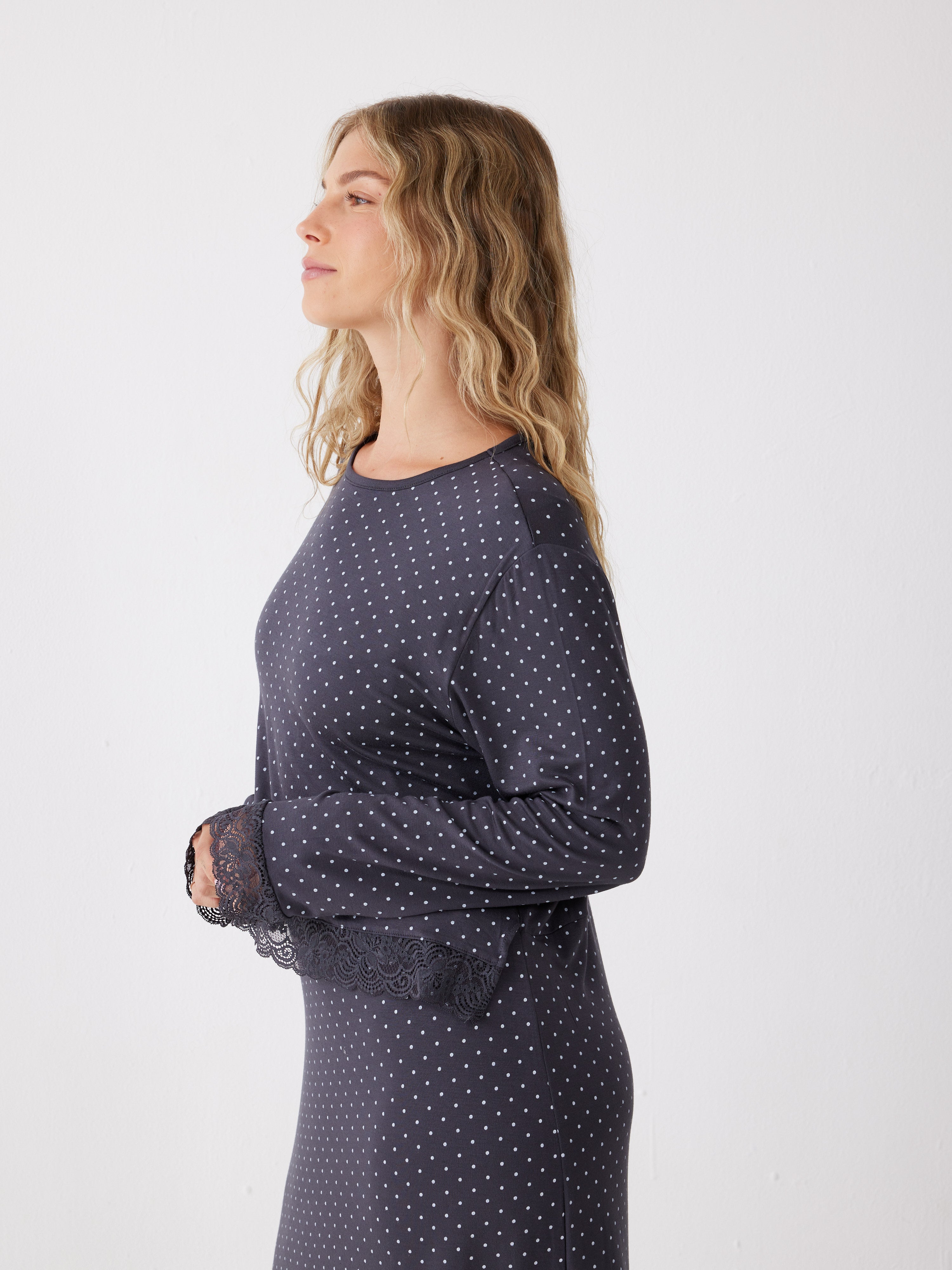 כותונת שרוול 3/4 נקודות ויסקוזה