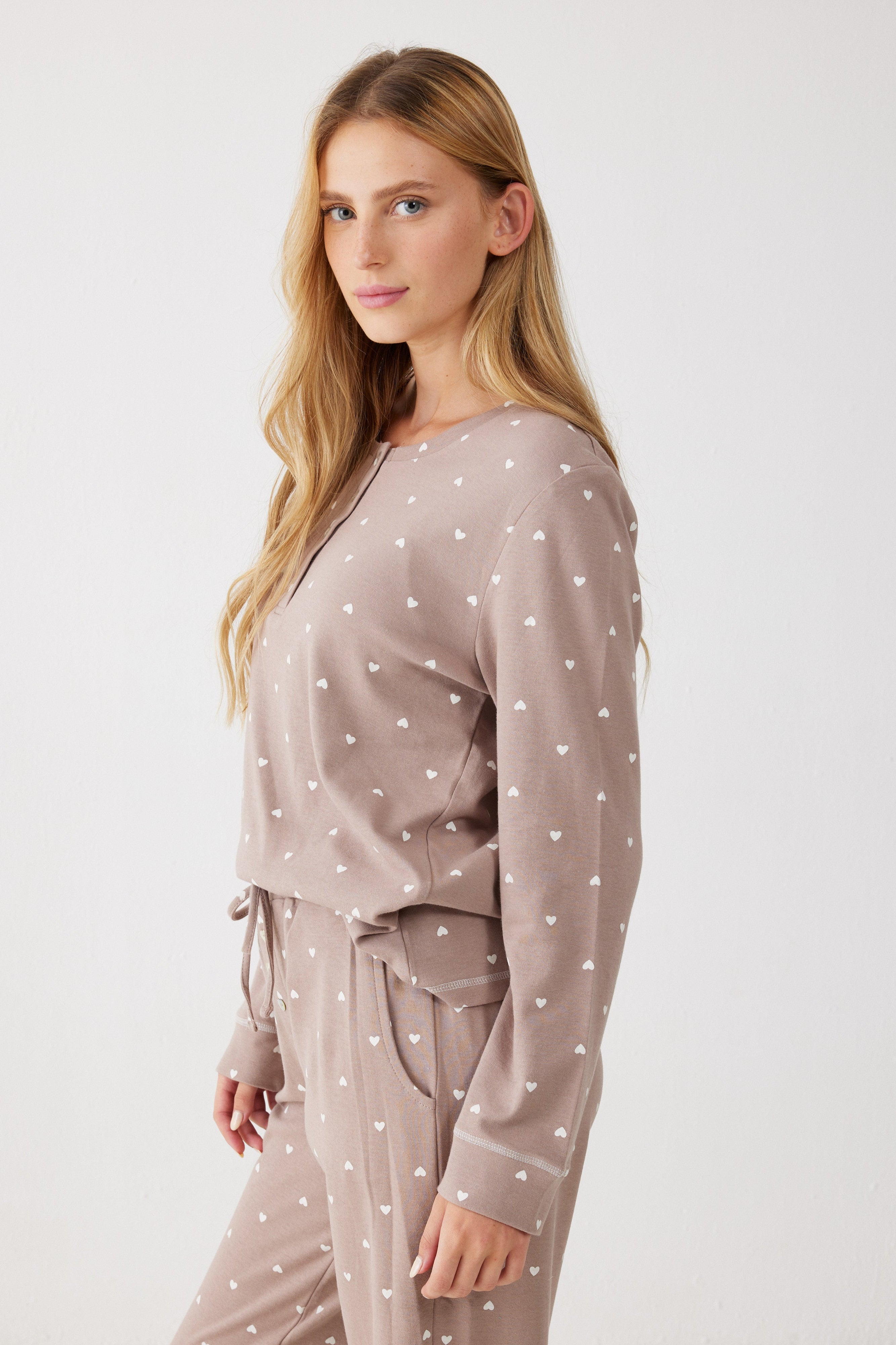 פיג'מה לבבות כותנה