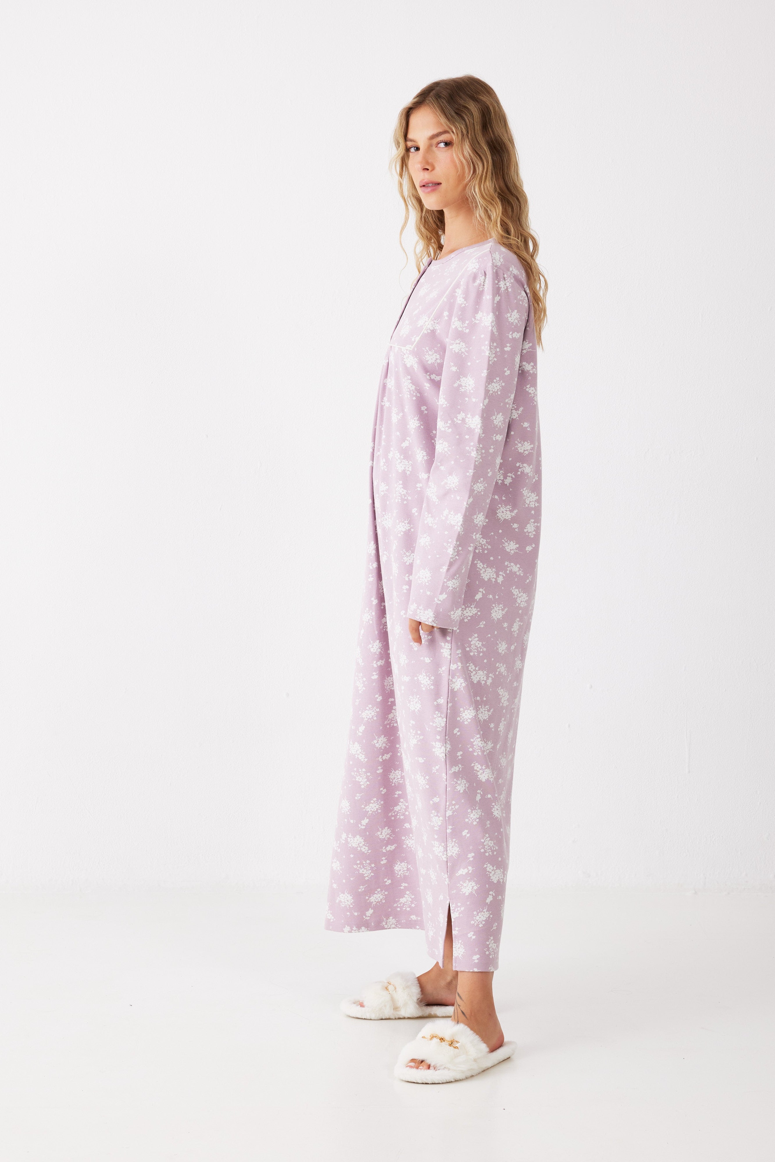 כותונת לילה פרחונית כותנה