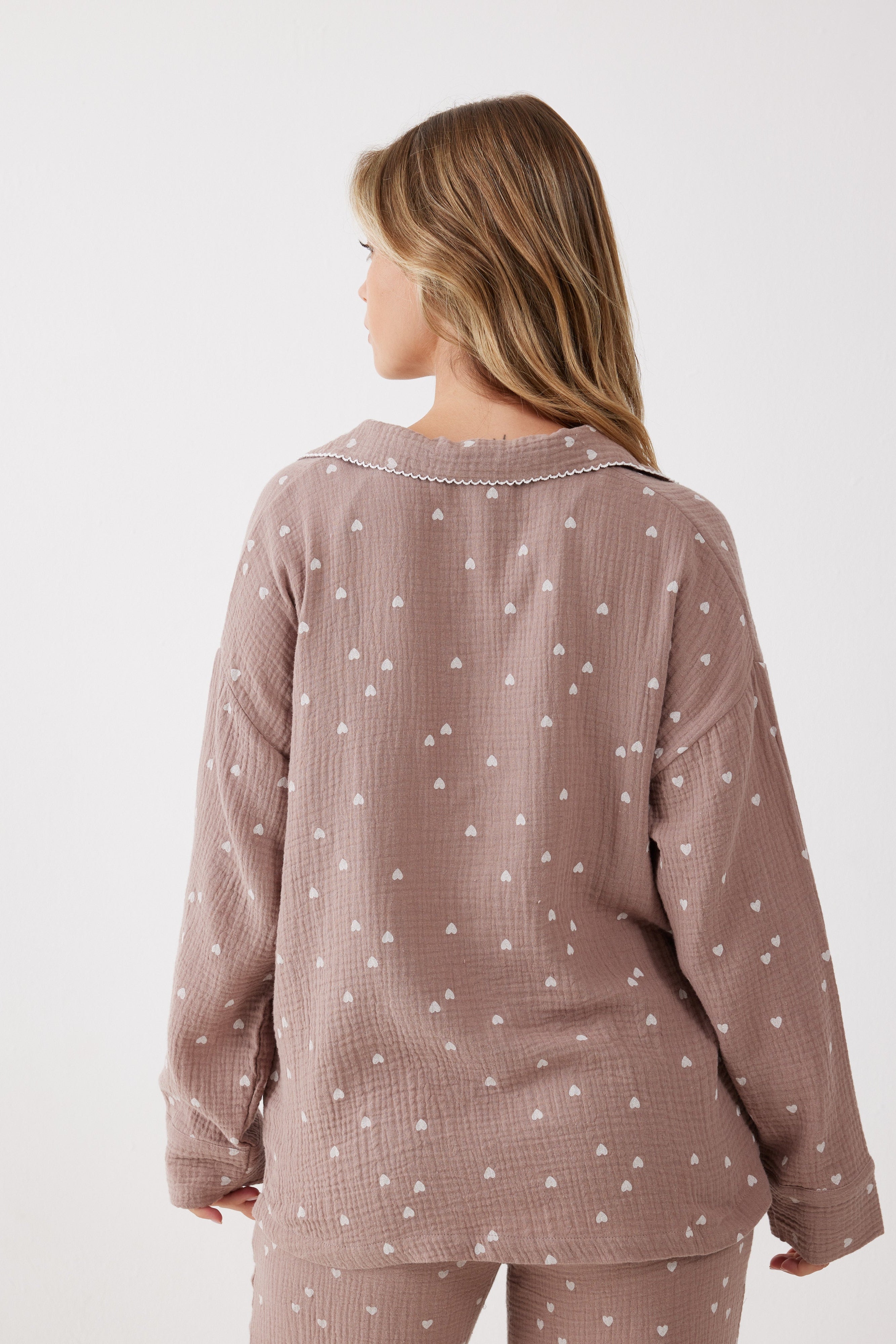 פיג'מה מכופתרת לבבות טטרה