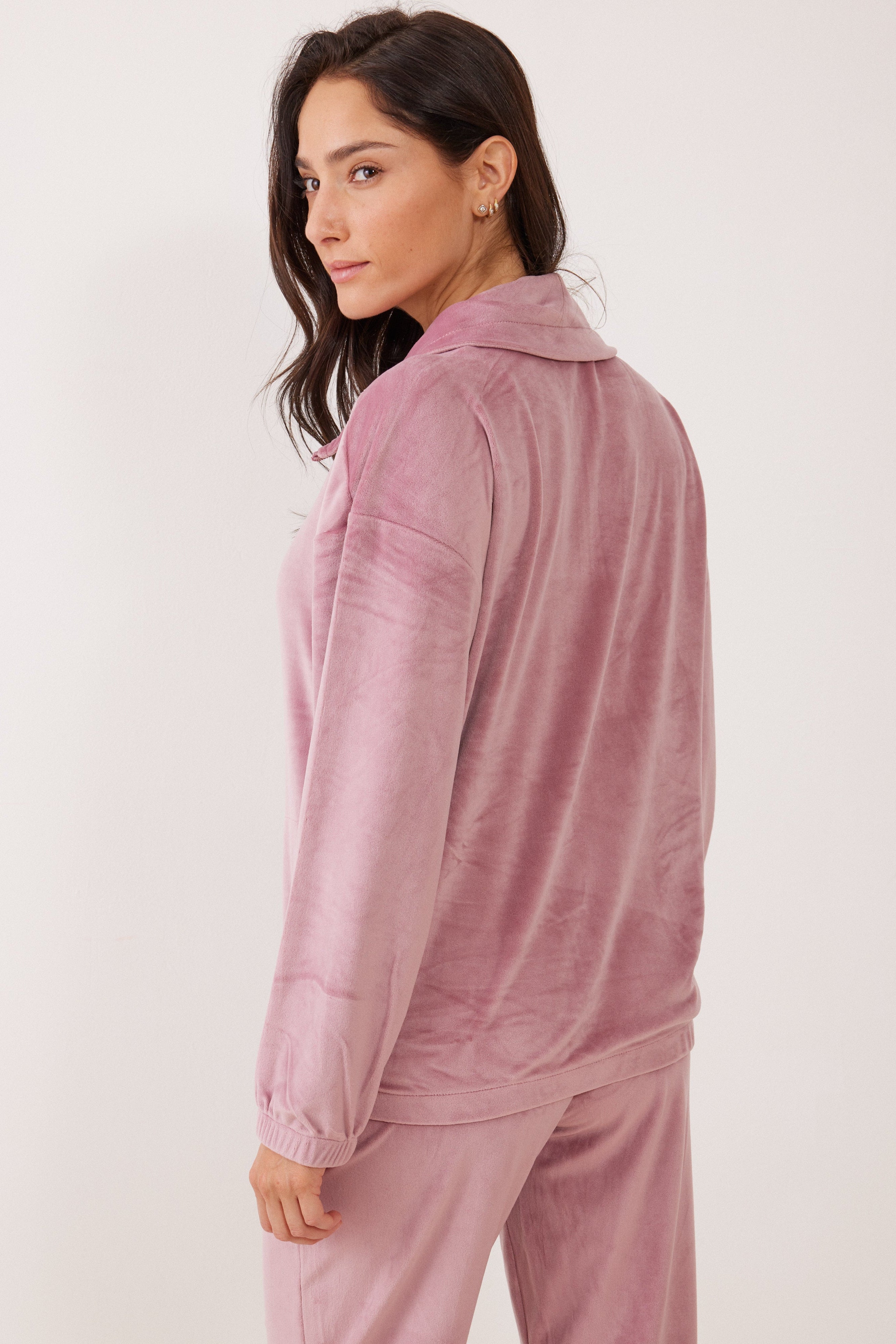 חליפת רוכסן יהלומים קטיפה