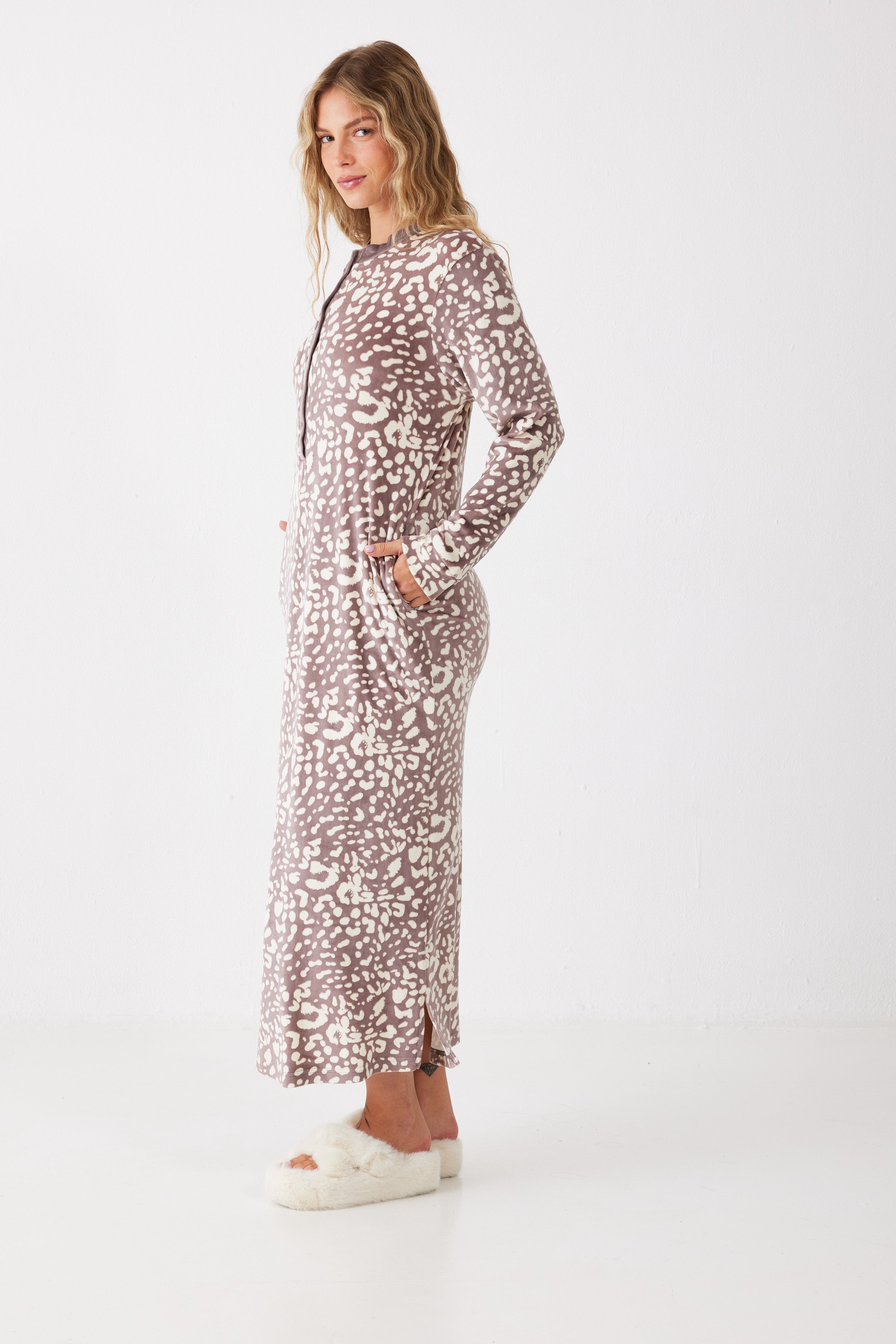 כותונת מנומרת קטיפה