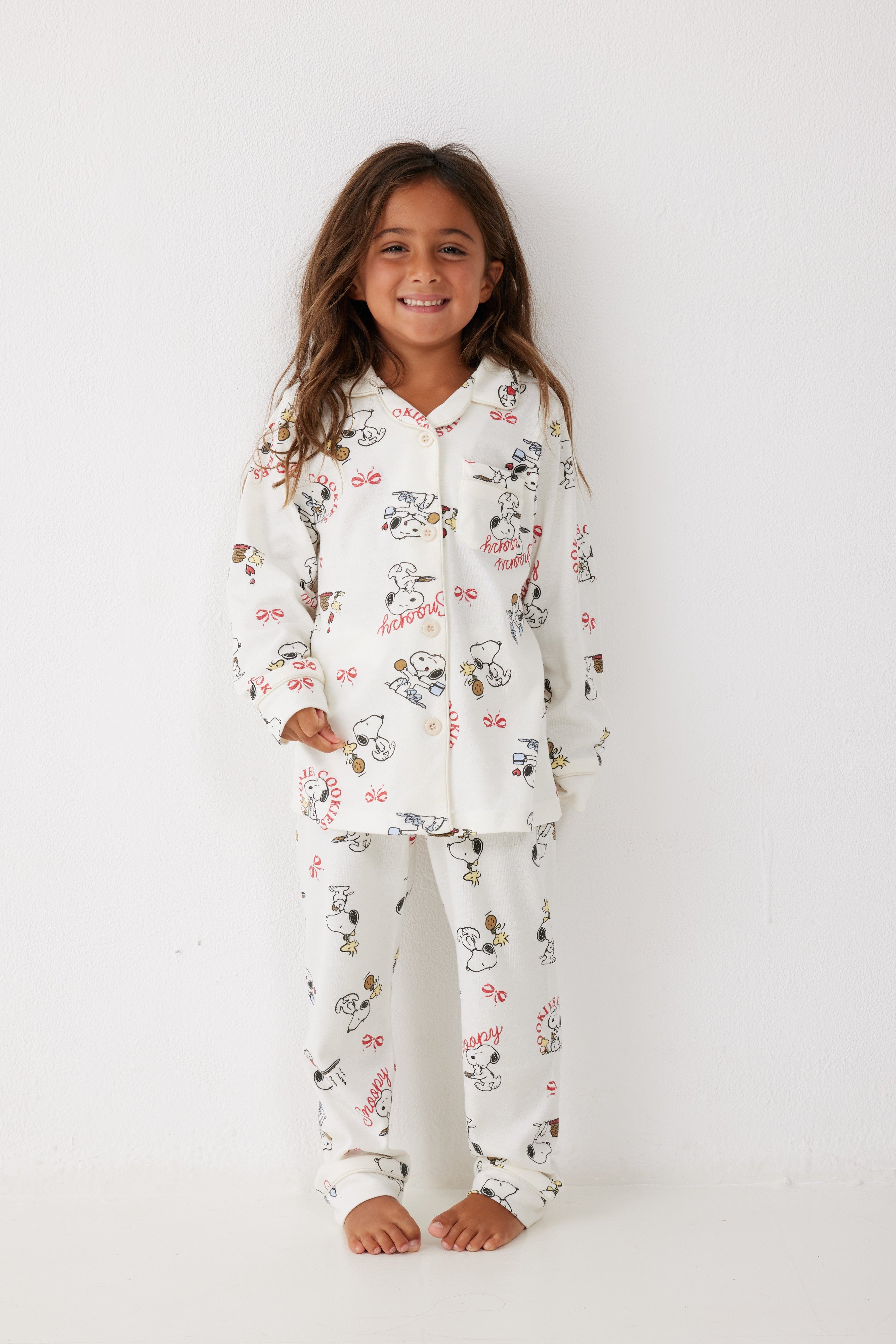 פיג'מה ילדים סנופי מכופתרת