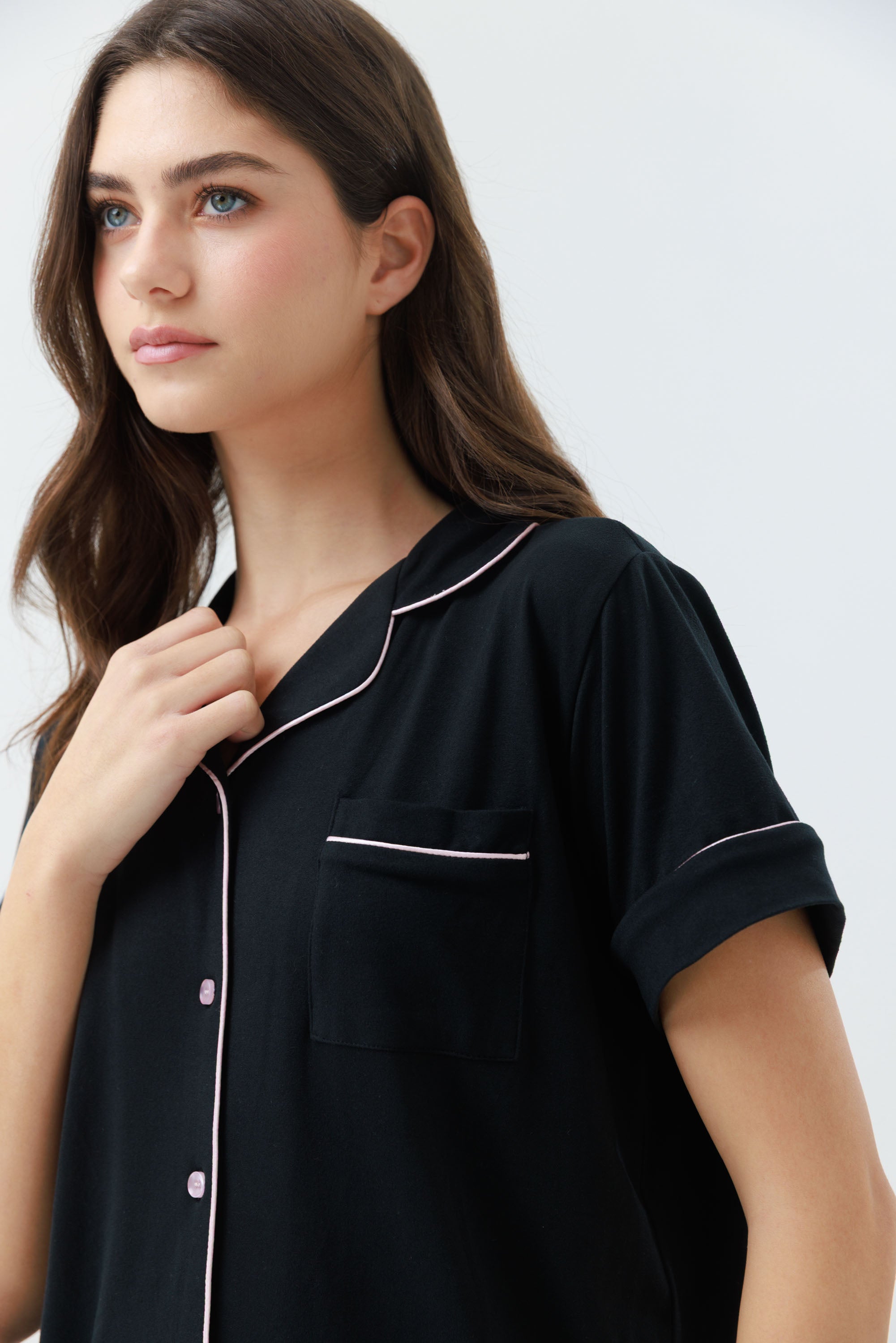 סט פיג'מה יאמי מכופתרת מכנס ארוך