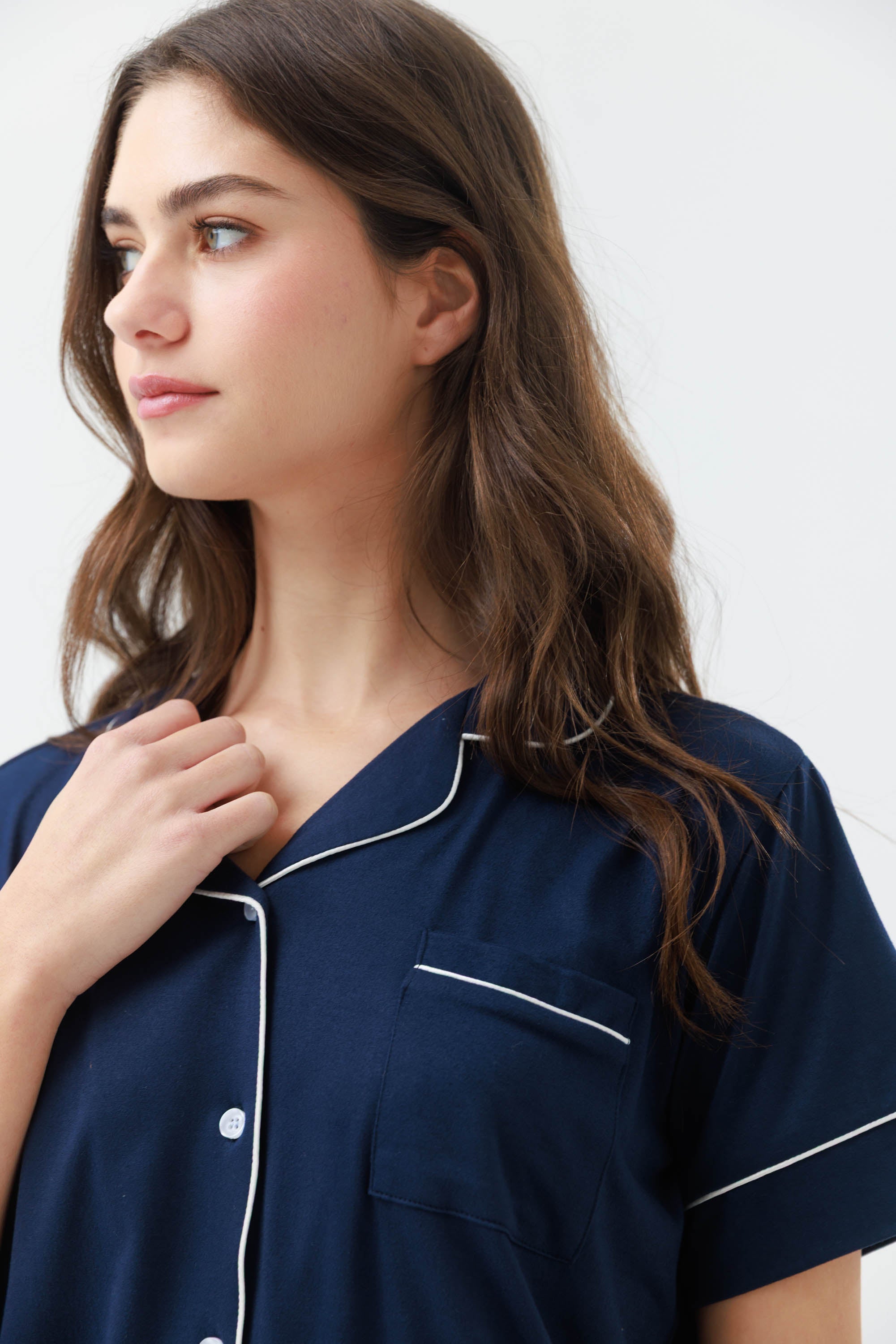 סט פיג'מה יאמי מכופתרת מכנס ארוך