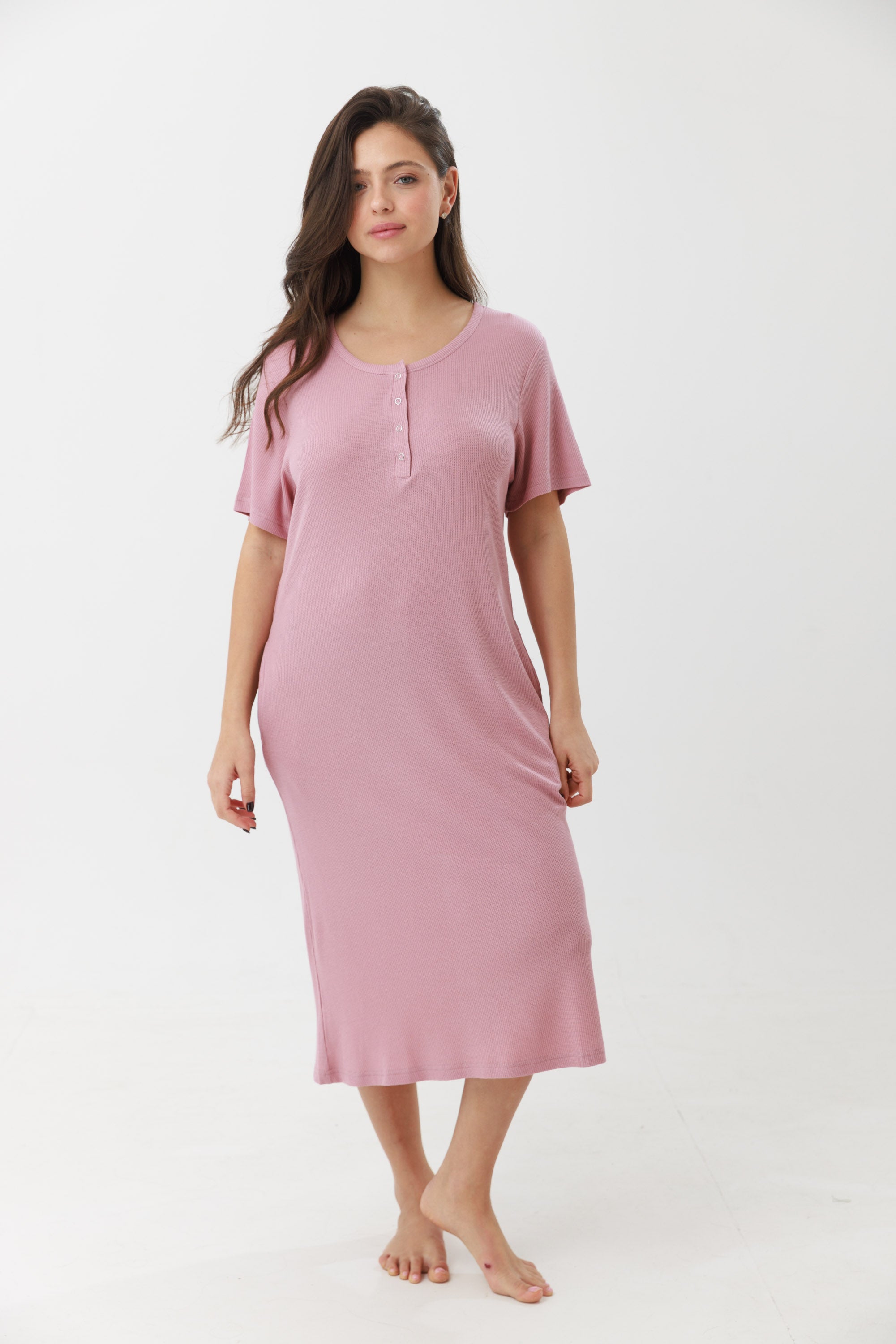 כותונת שרוול קצר וופל