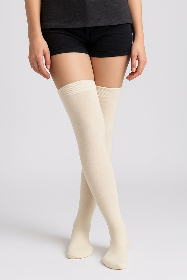 גרב כותנה פרווה פנימית מעל הברך