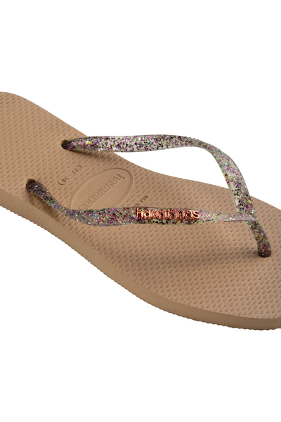 כפכפי סקוואר לוגו מטאליק- Squere Logo Metallic