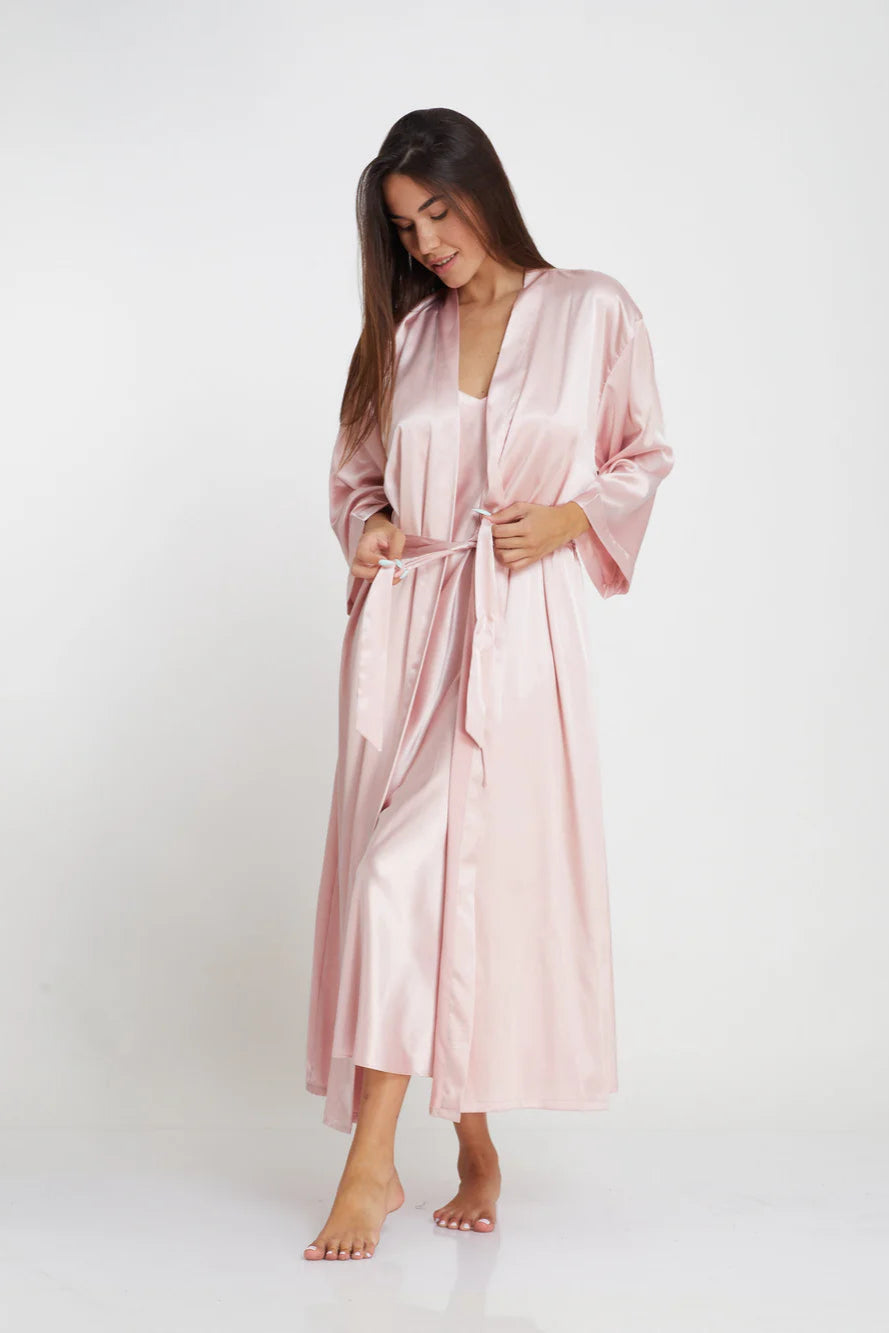 חלוק סאטן מקסי חלק