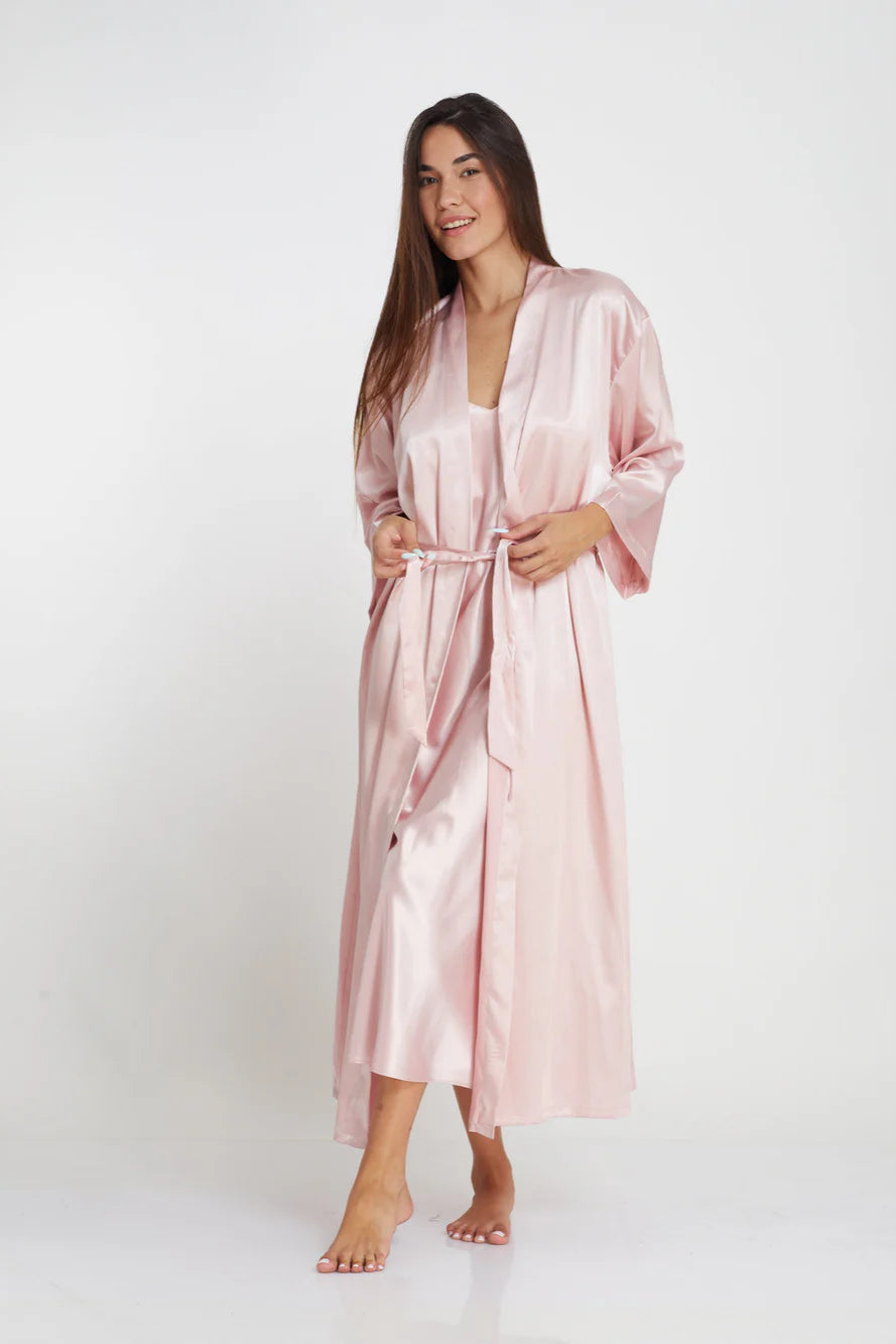 חלוק סאטן מקסי חלק