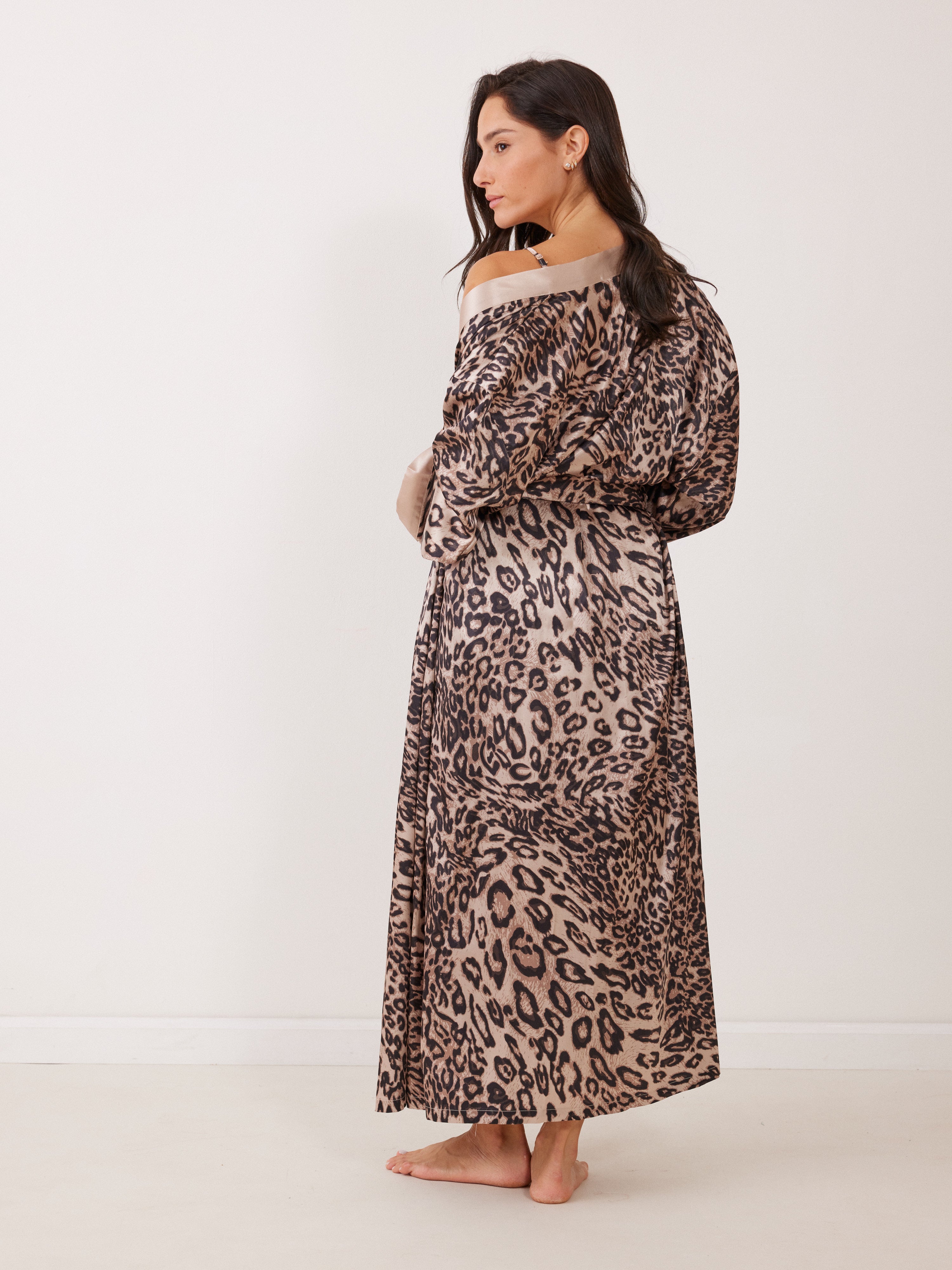 חלוק סאטן מקסי מודפס