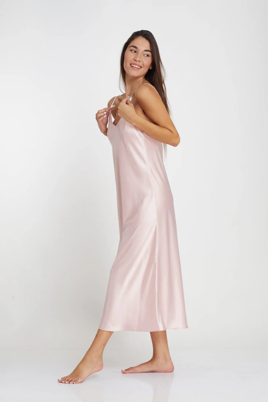 כותונת סאטן מידי חלק