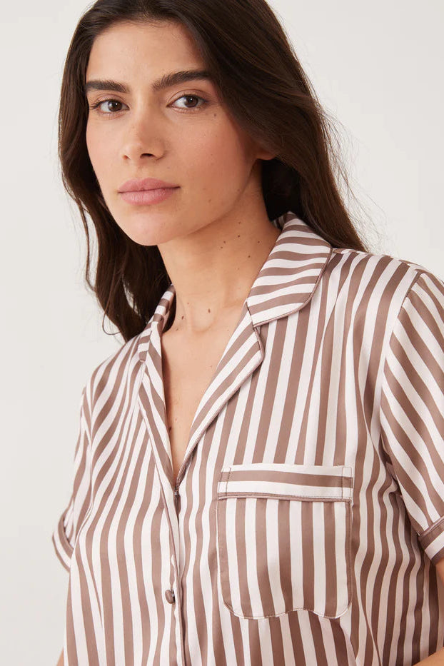 סט חליפת פנאי סאטן