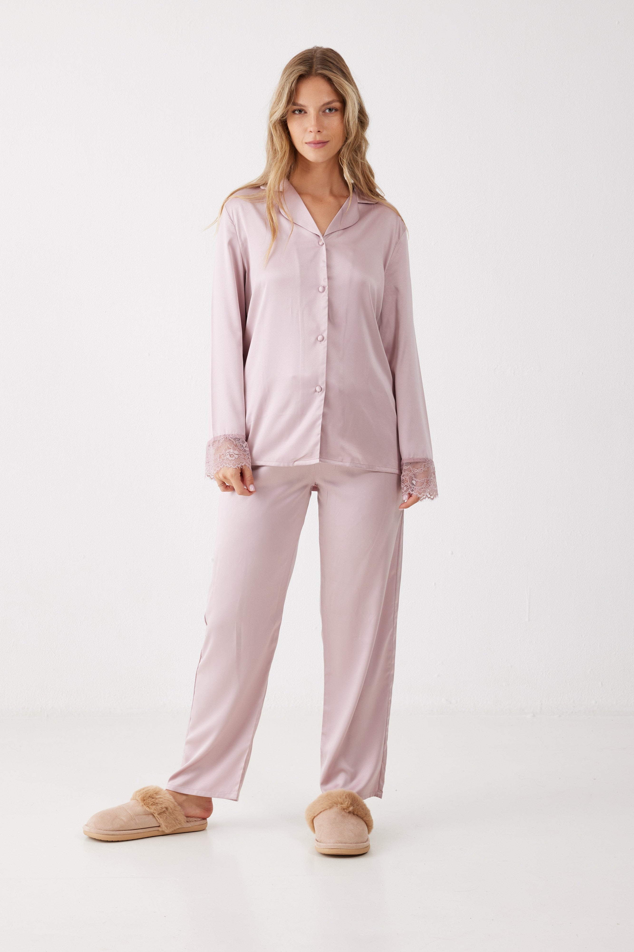 סט פיג'מה סאטן Laura