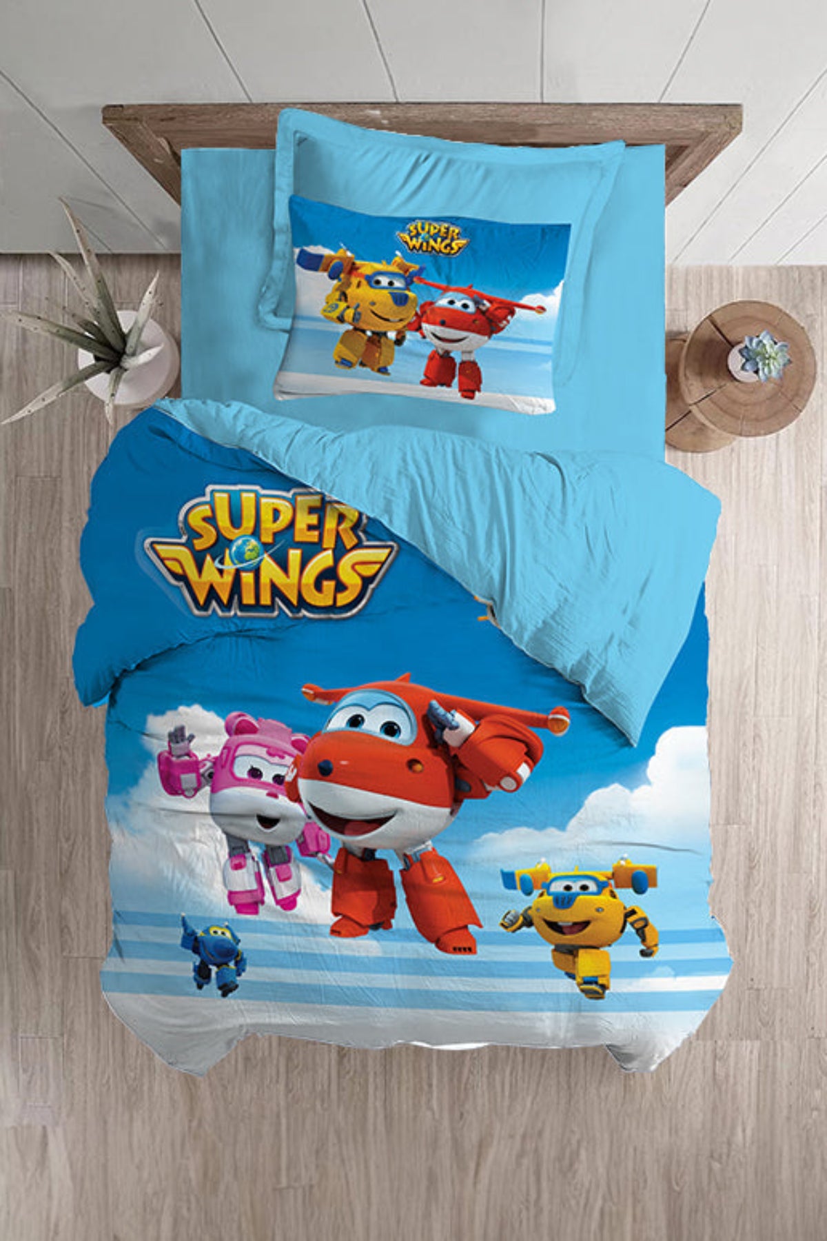 סט מיטה וחצי 120/200 סמ מטוסי על בשמיים