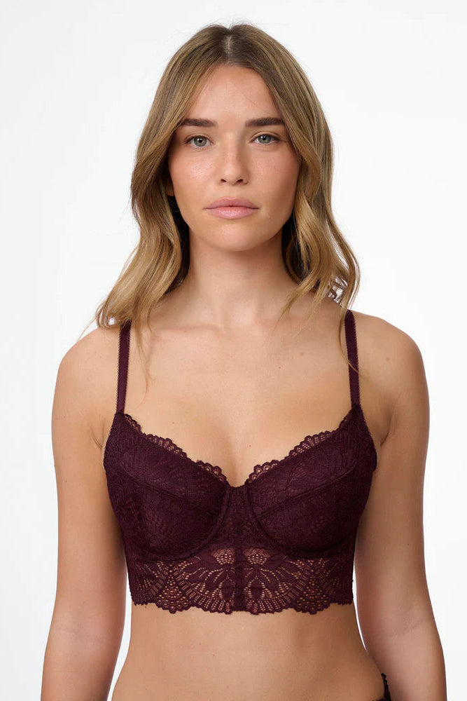 ברלט תחרה עם ברזלים ללא ריפוד במראה חזייה - חציל