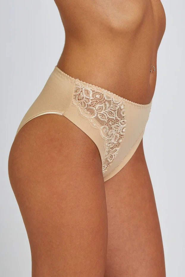 High leg cotton with lace תחתון כותנה בשילוב תחרה