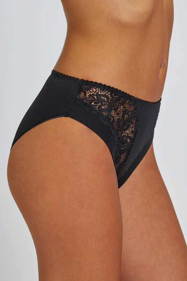 High leg cotton with lace תחתון כותנה בשילוב תחרה