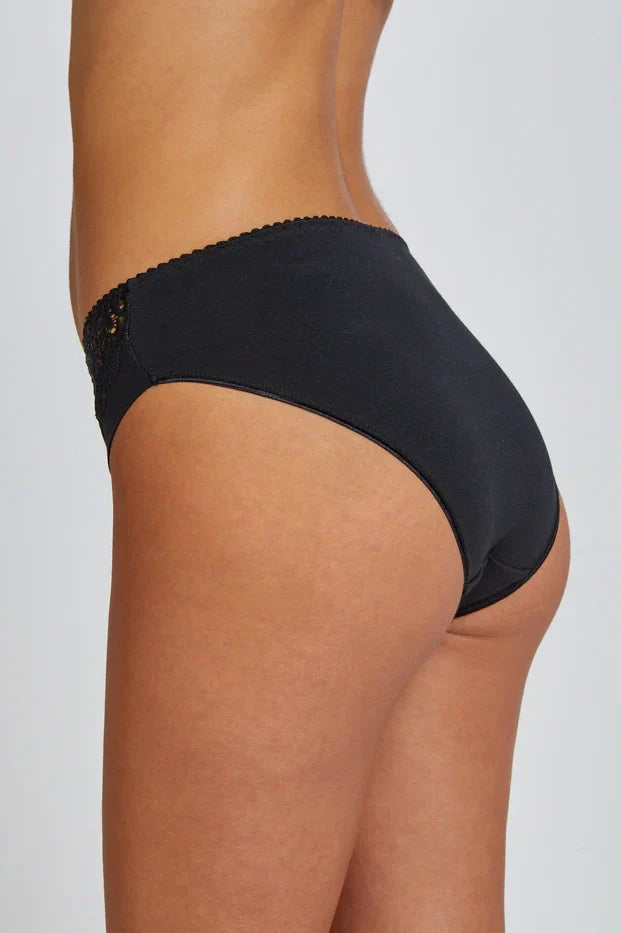 High leg cotton with lace תחתון כותנה בשילוב תחרה