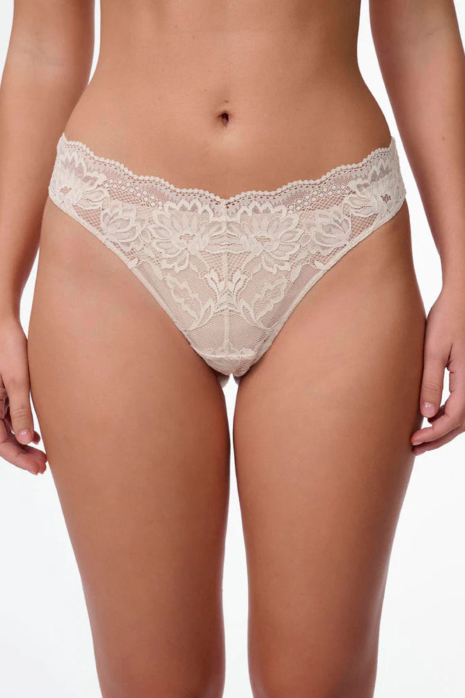 תחתון תחרה ברזילאי גבוה חתך - בז