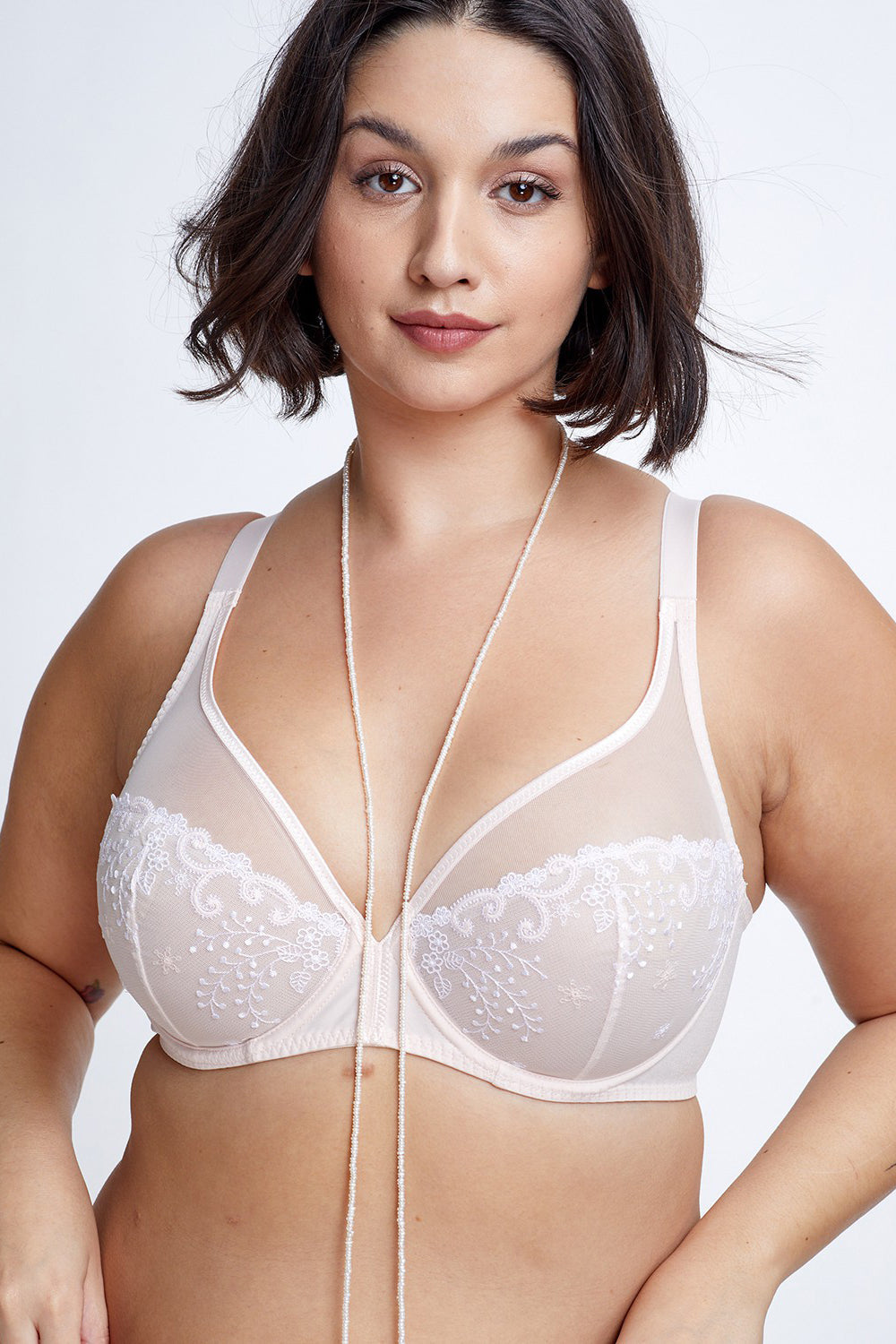 חזיה ללא ריפוד בשילוב רשת ותחרה Delice