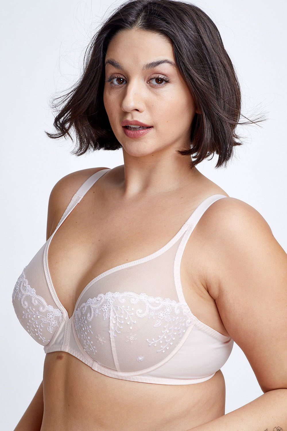 חזיה ללא ריפוד בשילוב רשת ותחרה Delice