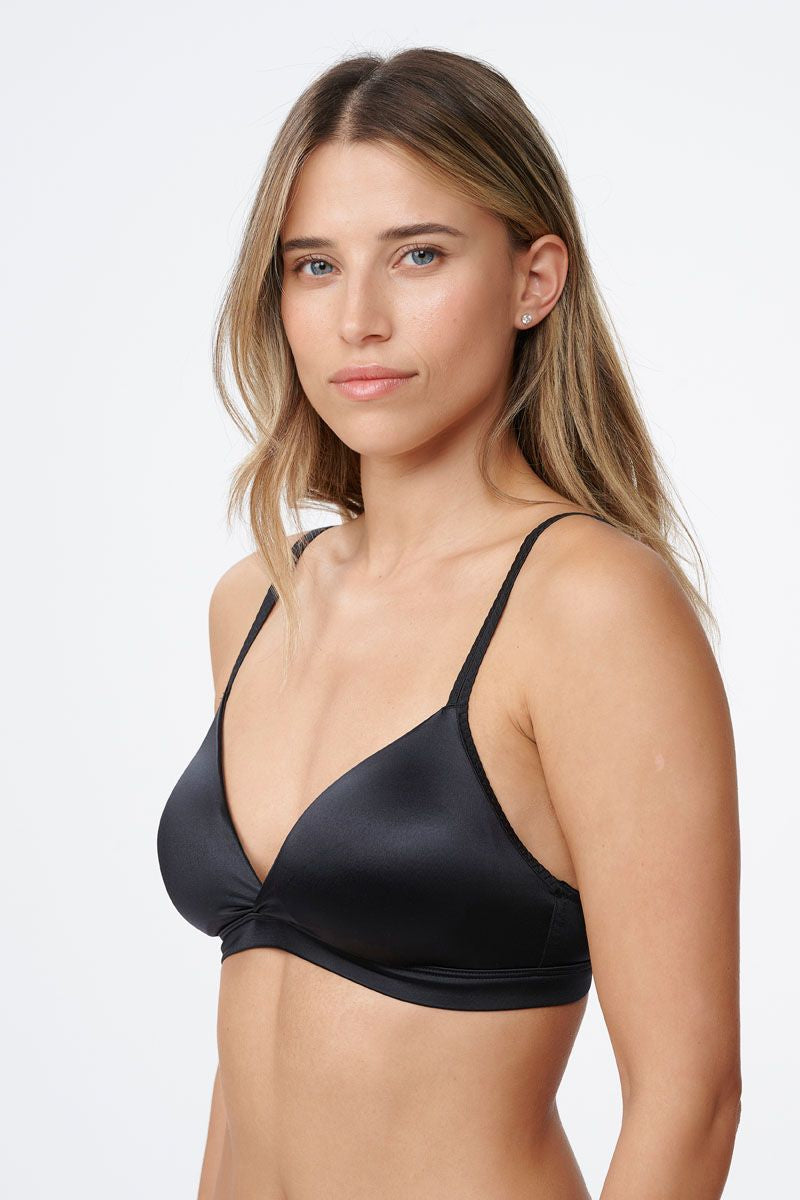 ברלט משולשים מבד מיקרו מבריק עם כריות נשלפות