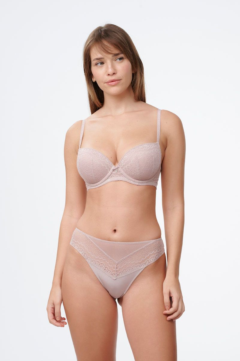 חזיית פוש אפ מרופדת עם ברזלים מתחרת פרחים