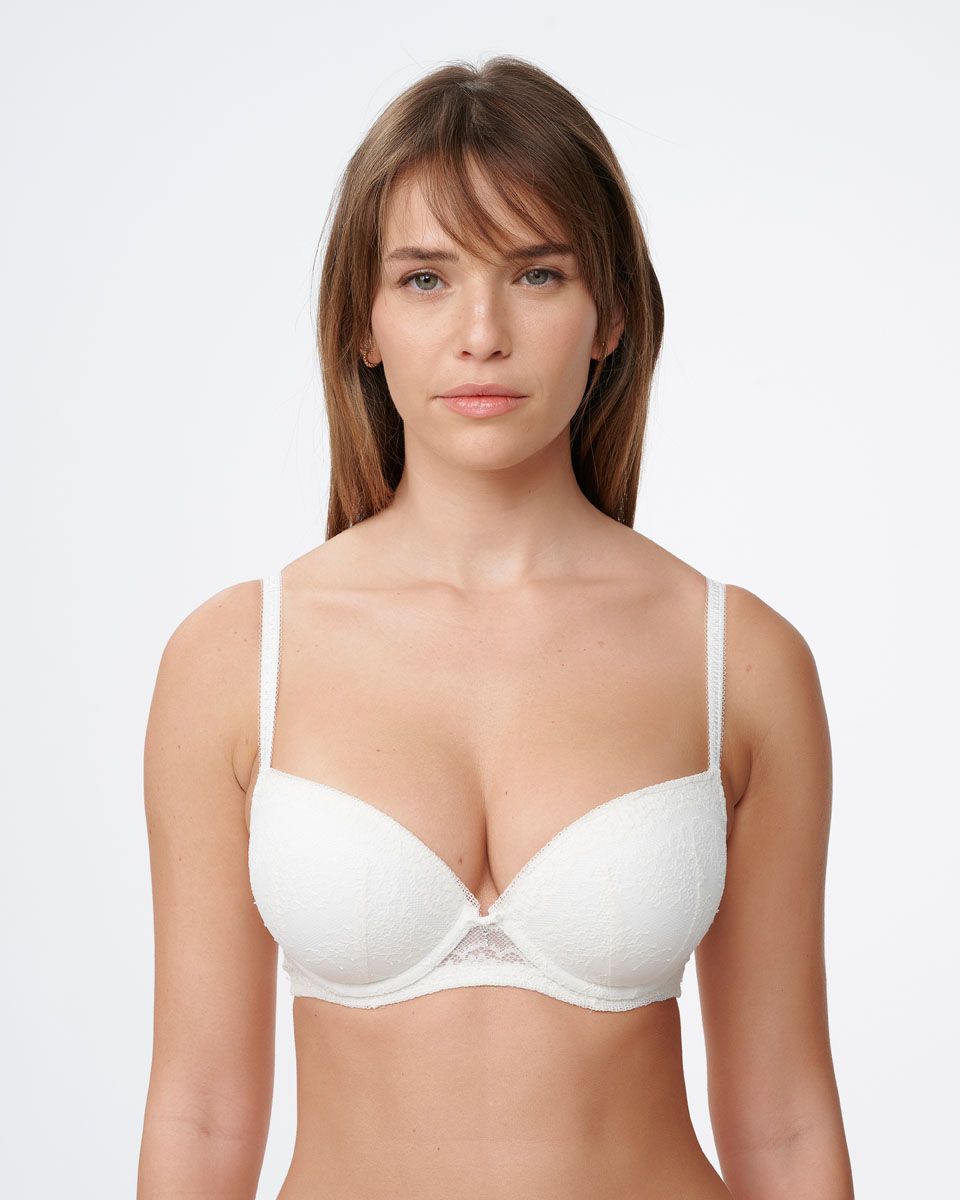 חזיית פוש אפ מרופדת עם ברזלים מתחרת פרחים