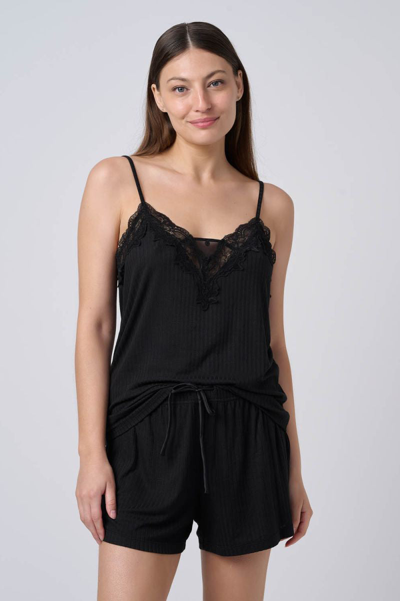 סט בייב דול ריב דק בשילוב תחרה וסאטן