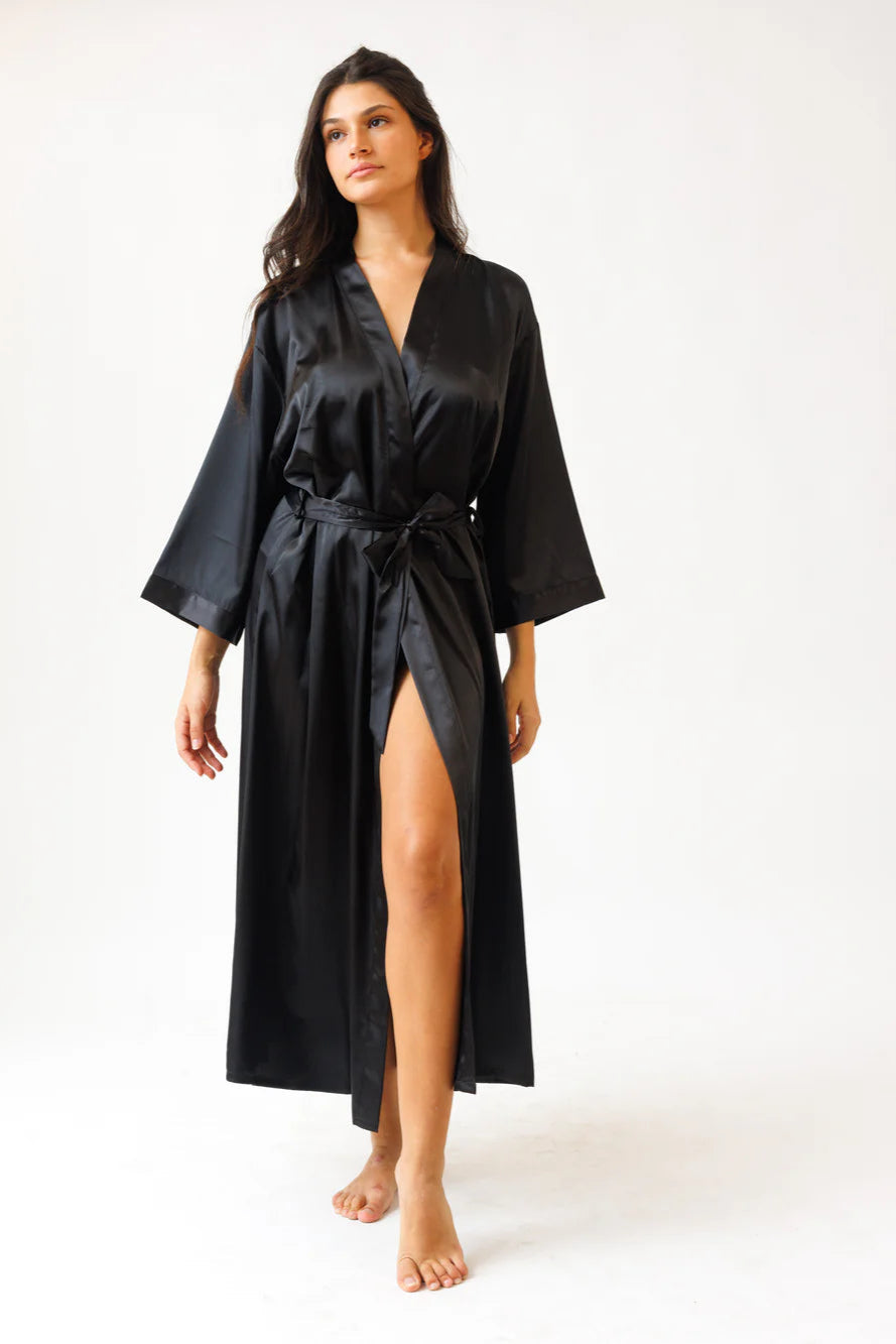 חלוק סאטן מקסי חלק