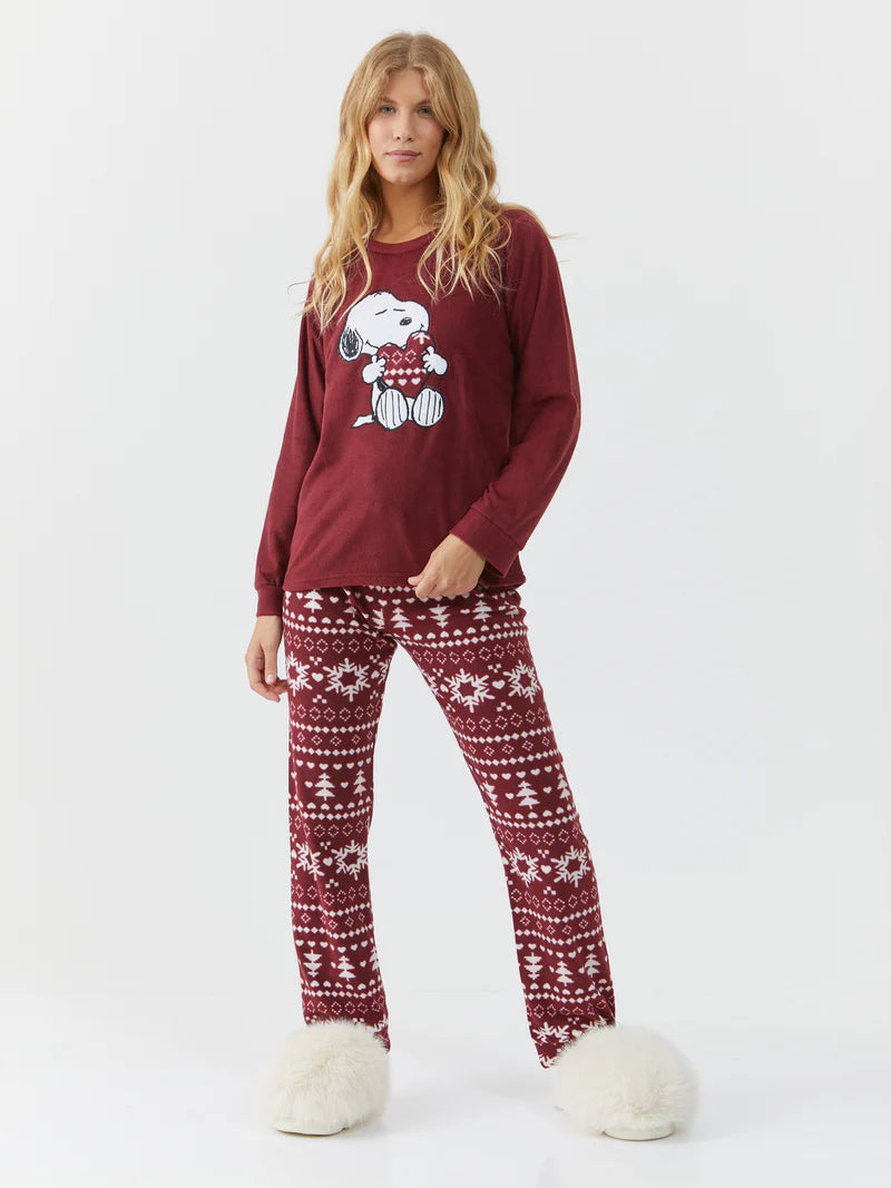 פיג`מה סנופי עם לב מיקרופליז