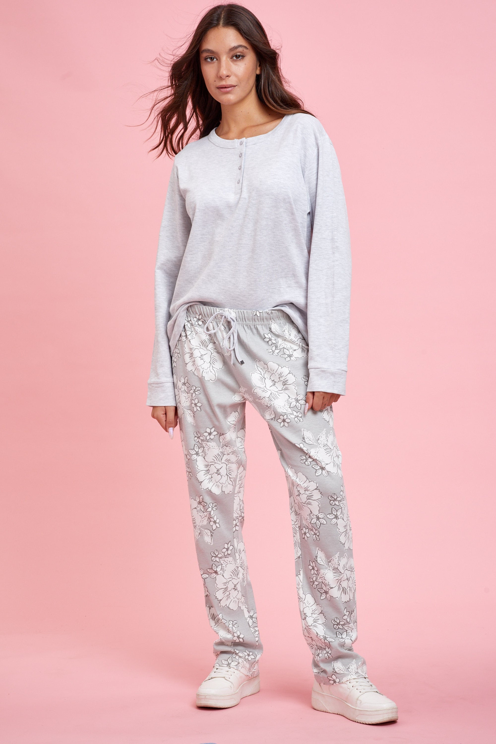 פיג'מה פרחים אינטרלוק