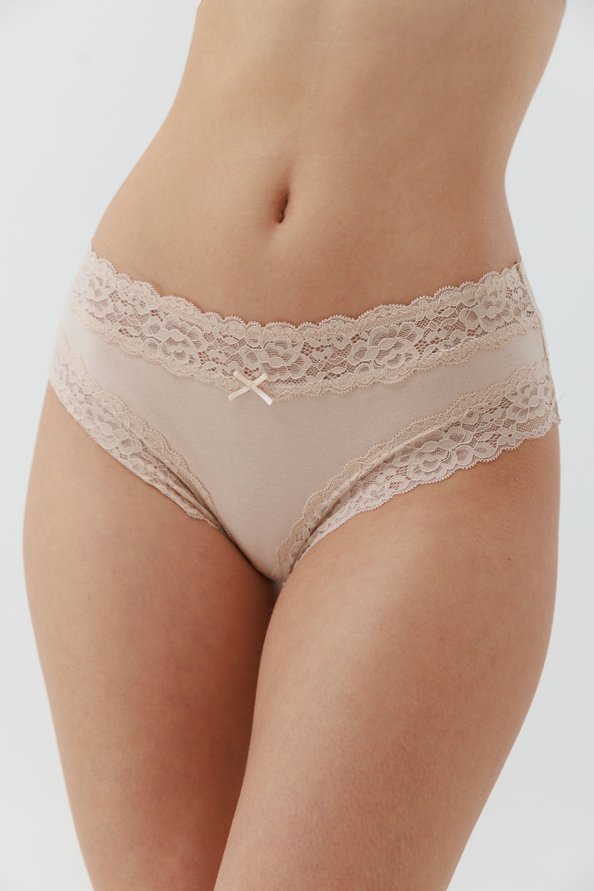 תחתון בוקסר כותנה+תחרה