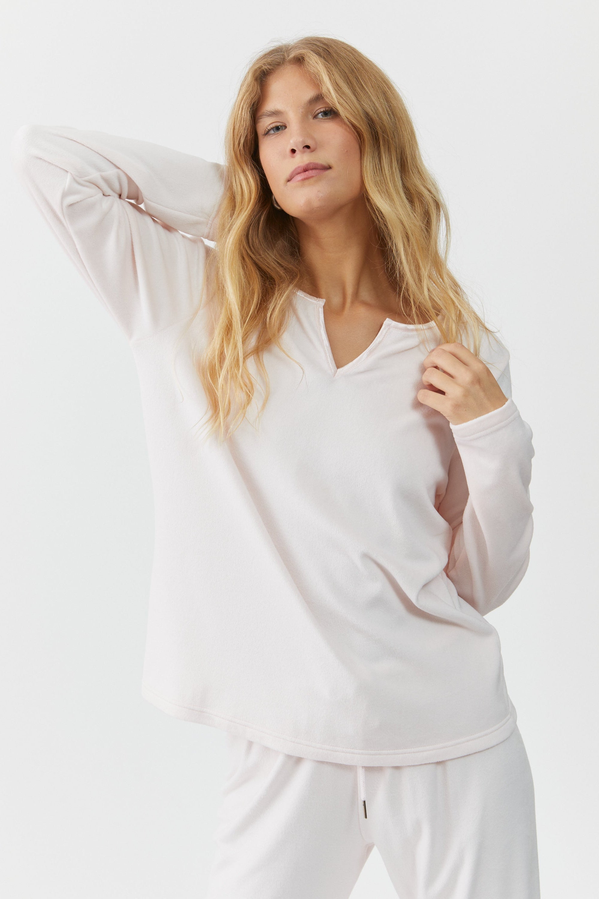 V Neck Velvet סט פיג'מה חורף