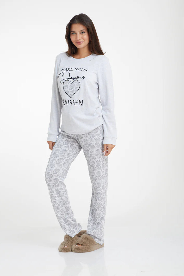 סט פיג'מת אינטרלוק פייזלי