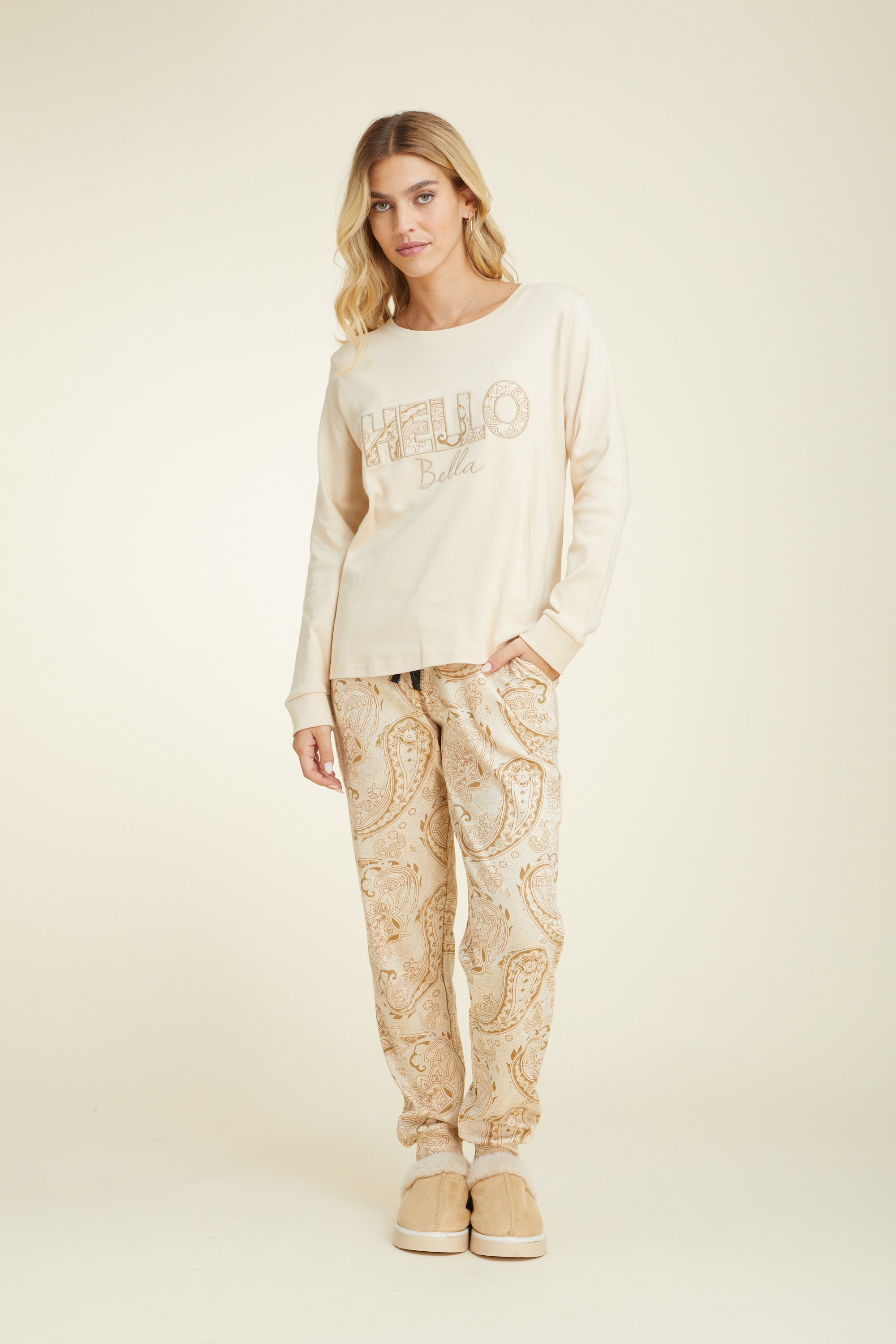 סט פיג'מה כותנה