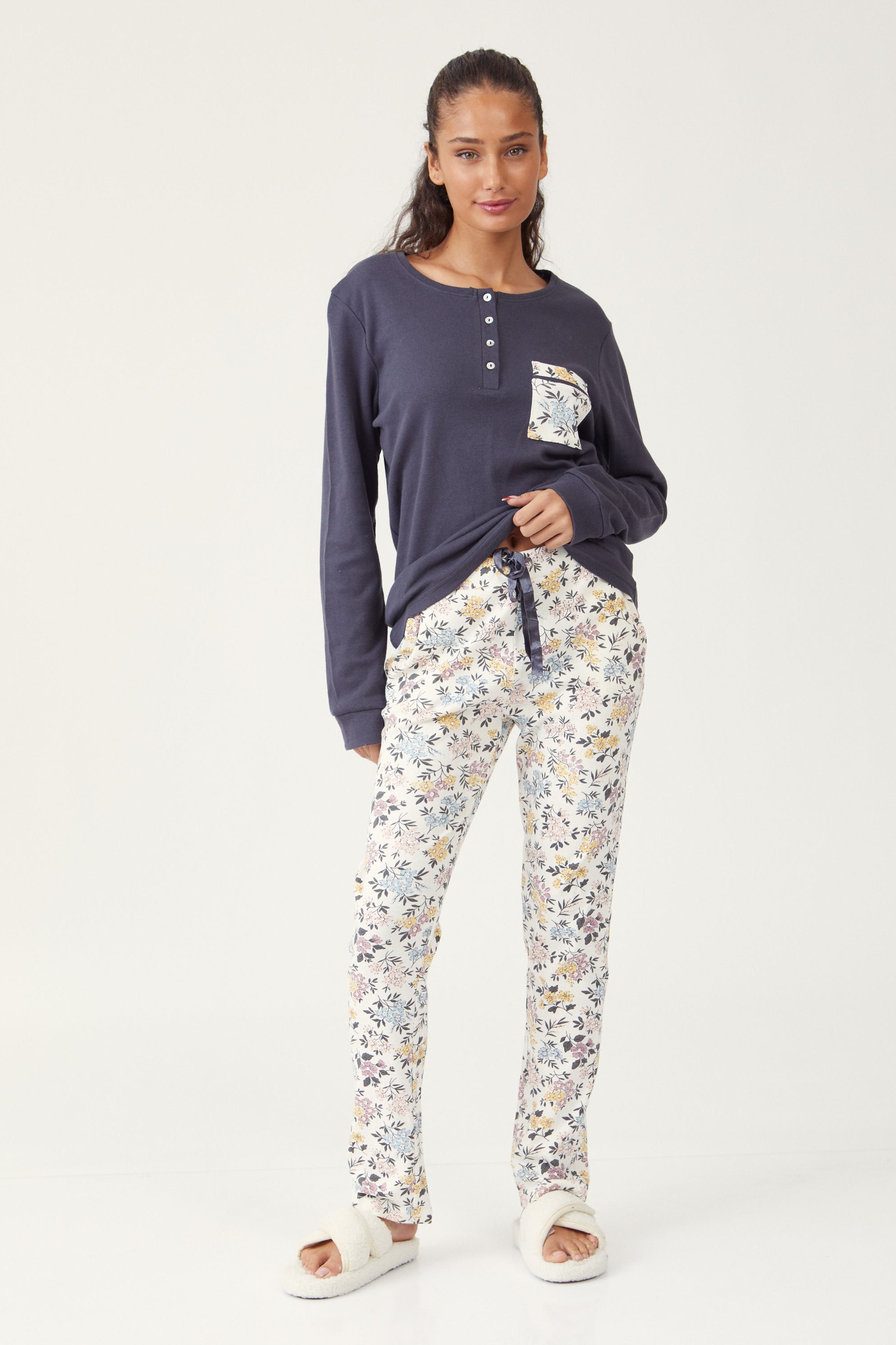 פיג'מת אינטרלוק 100% כותנה