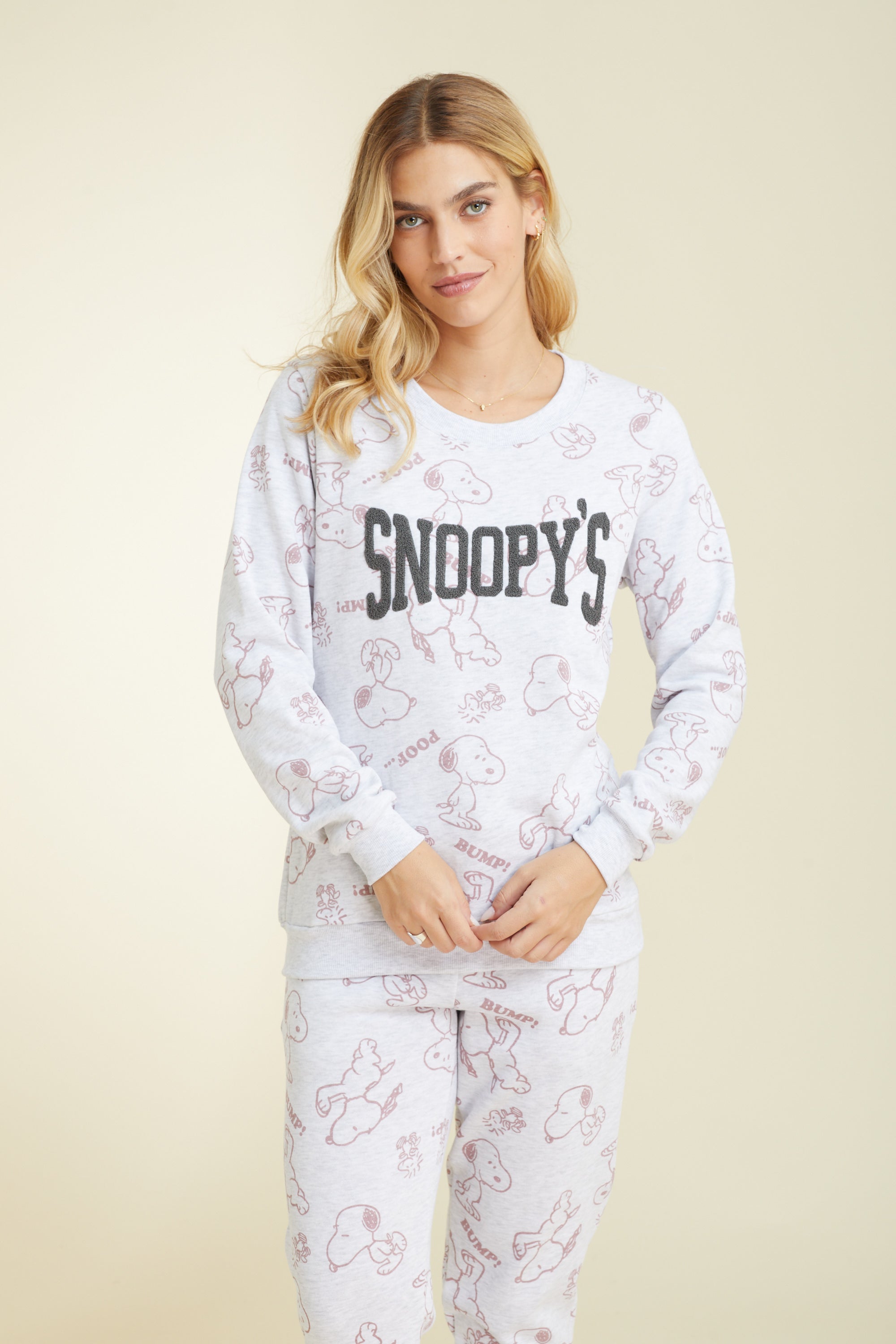 Snoopy fleece סט פיג'מה