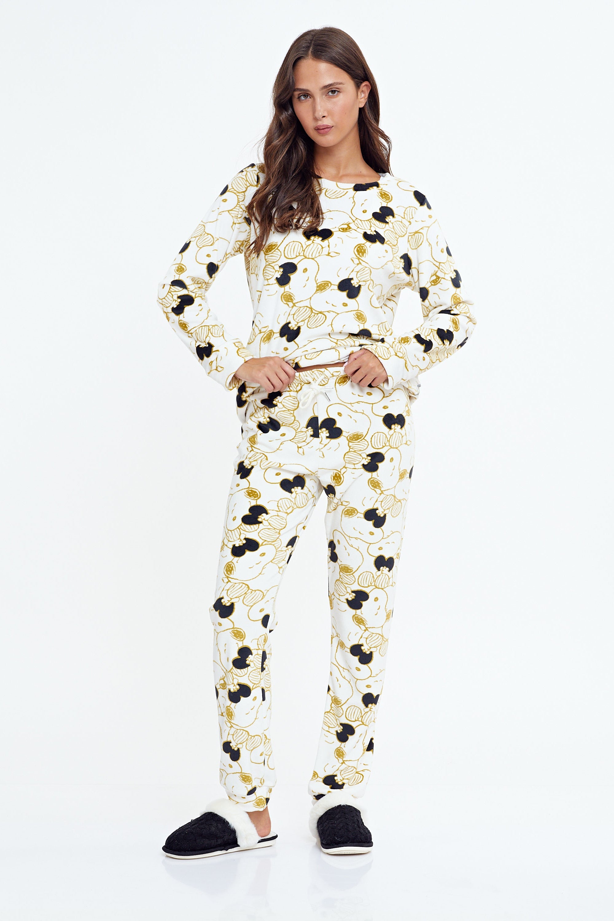 סט פיג'מת קטיפה סנופי