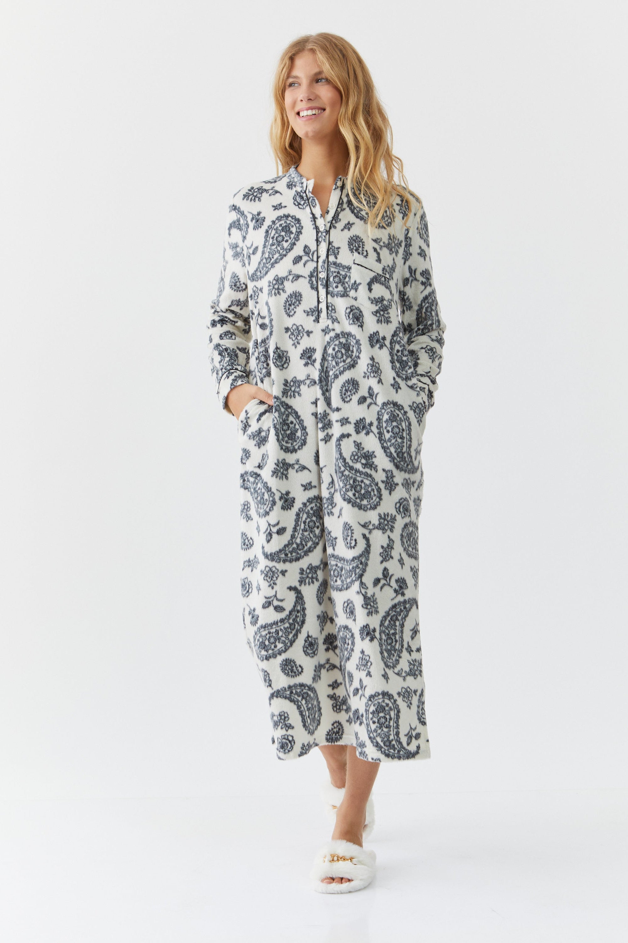 כותנת לילה פייזלי מינק