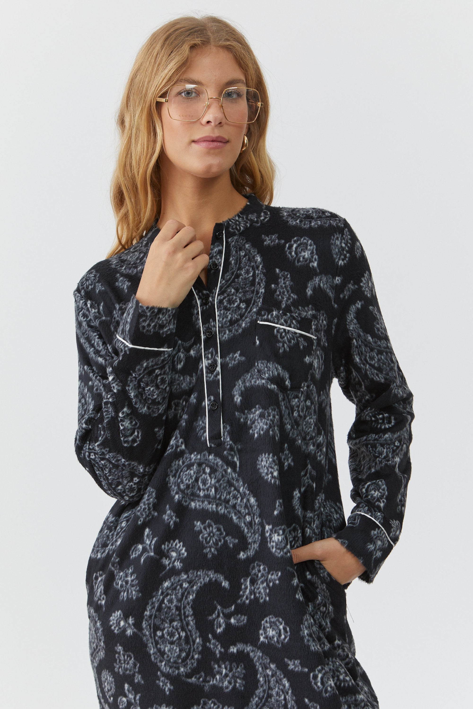 כותנת לילה פייזלי מינק